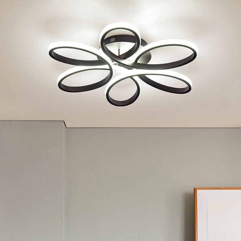 Rackhams Black/White/Light Frame Modern Dimmable/ Led Chandelier Ceiling - Non-Dimmable - 58 Cm