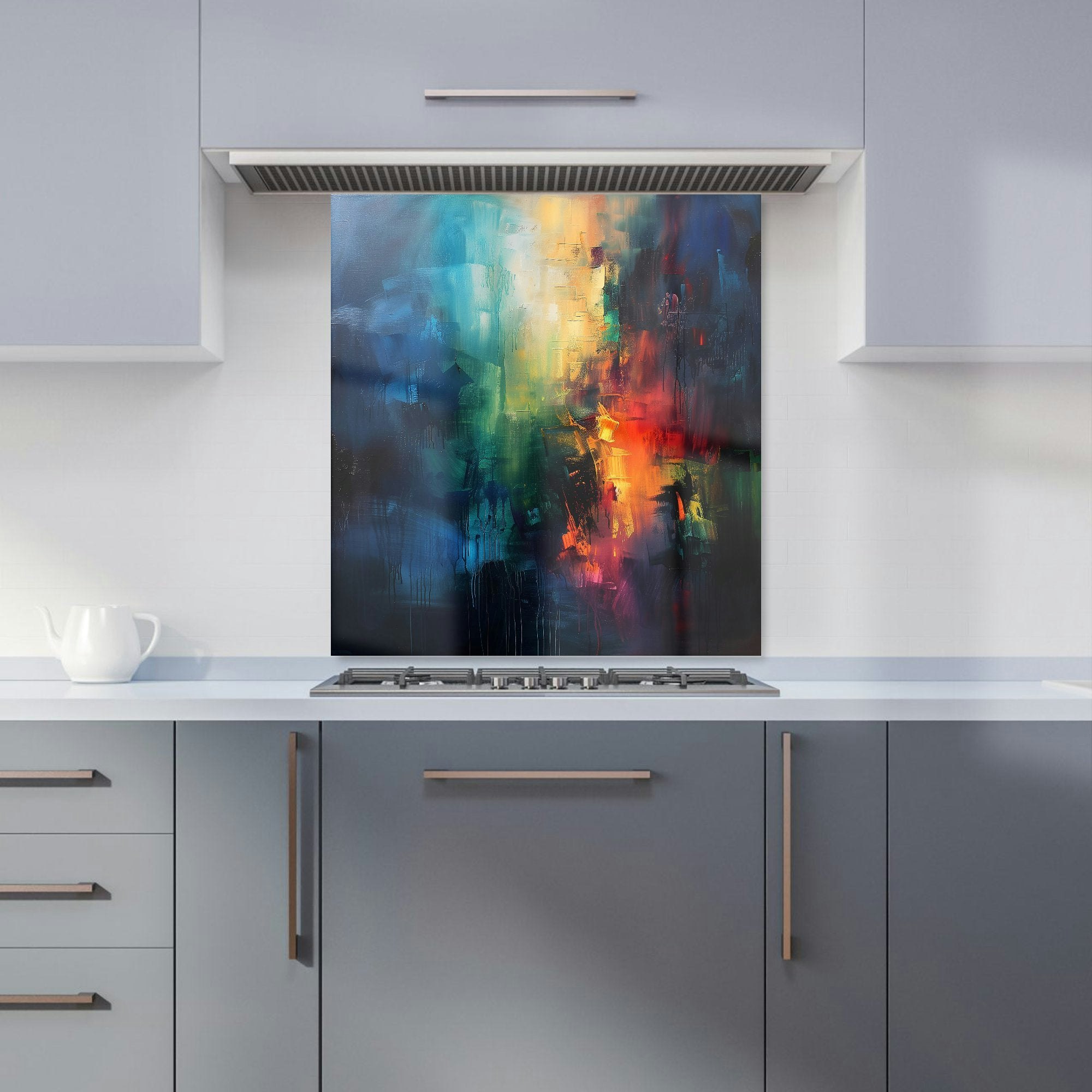 Warren Reed - Designer Colourful Chaos: Urban Dreamscape Kitchen Splashback - W700mm X H750mm