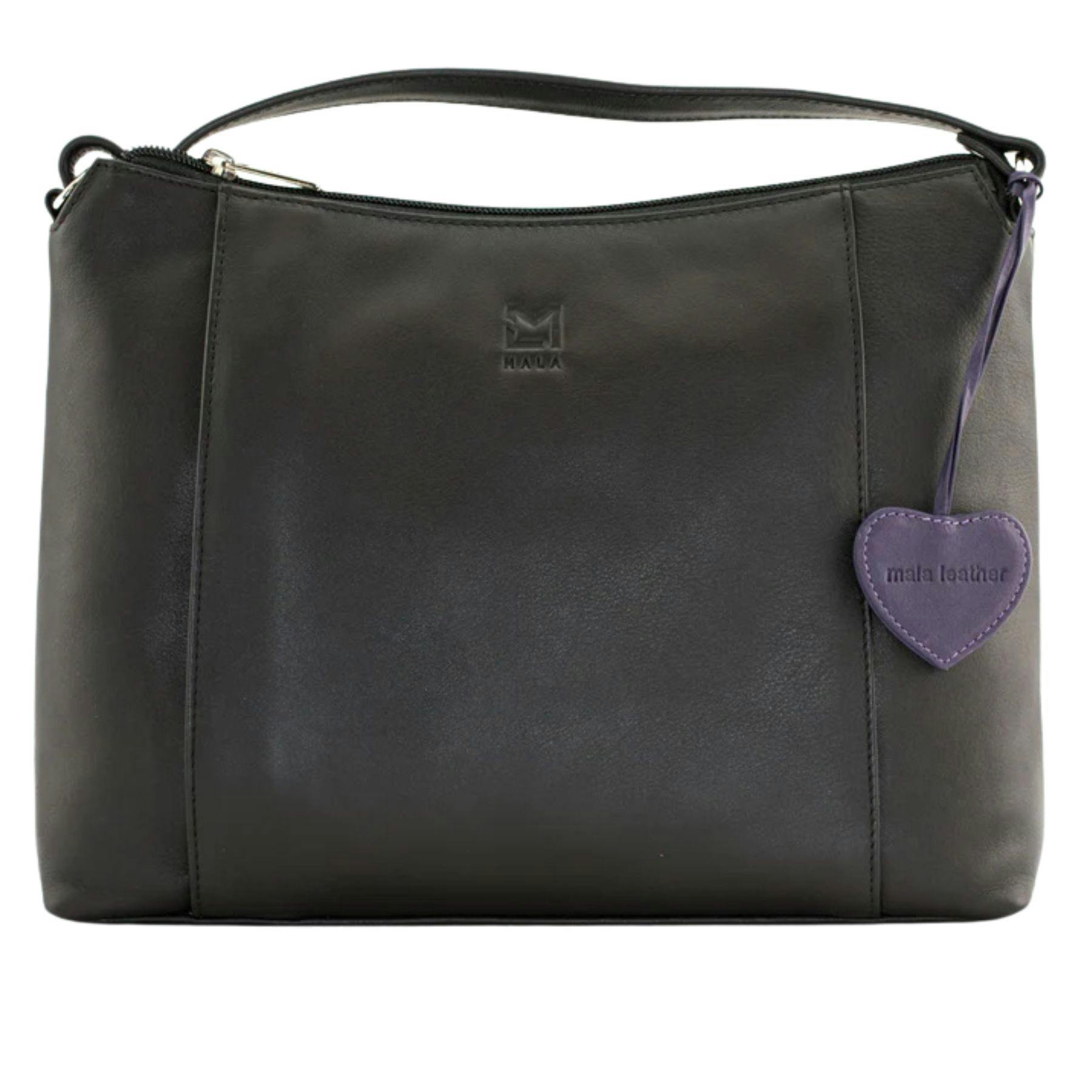 Mala Leather Black Anishka Heart Slouch Bag - Leather
