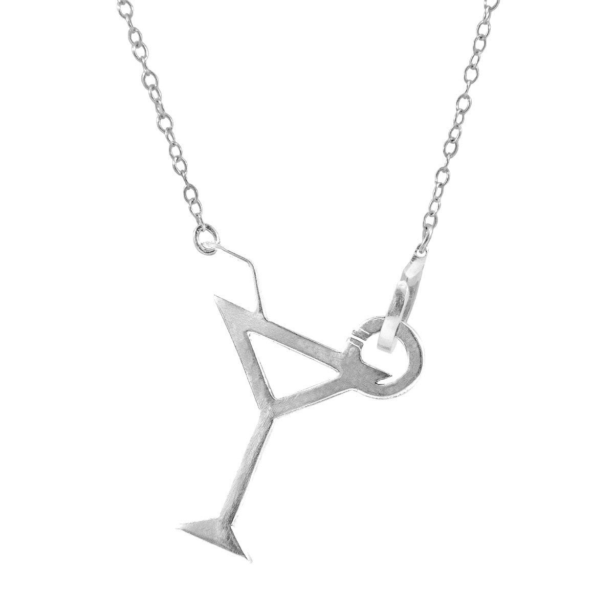 Anchor & Crew Silver Beach Cocktail Link Paradise Necklace Pendant - S - 40Cm