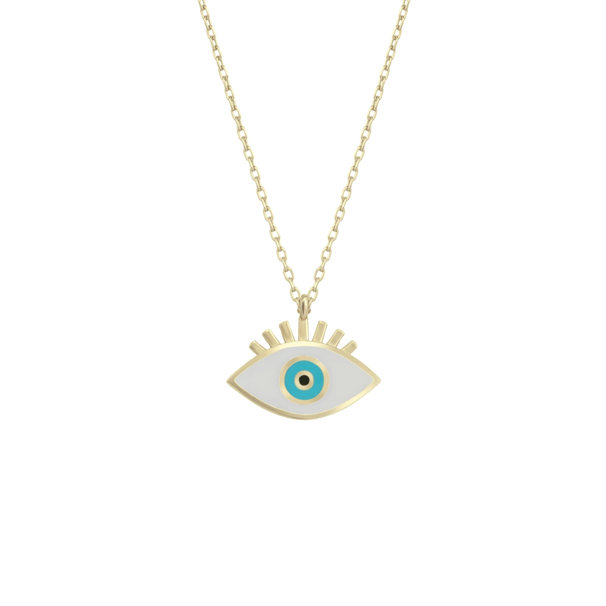 Spero London Silver/Gold Sterling Evil Eye Eyelash Necklace