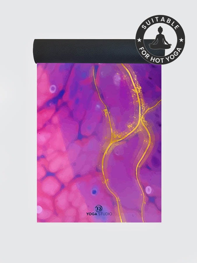 Yoga Studio Pink Vegan Suede Microfiber Yoga Mat 4Mm - Marble
