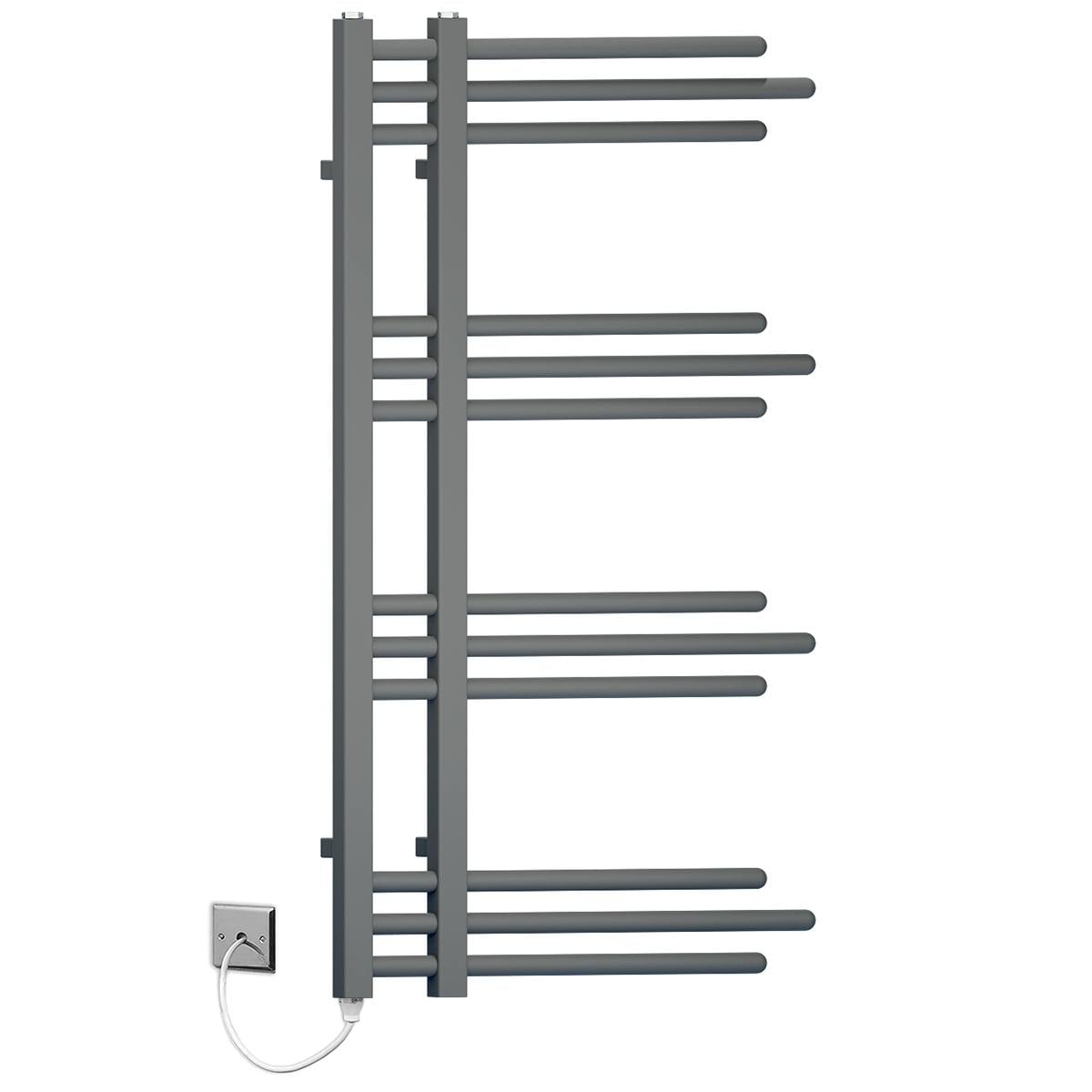 Myhomeware Anthracite/Grey 500Mm Wide 900Mm High Sydney Designer Pre-Filled Electric Towel Rail Bathroom Radiator