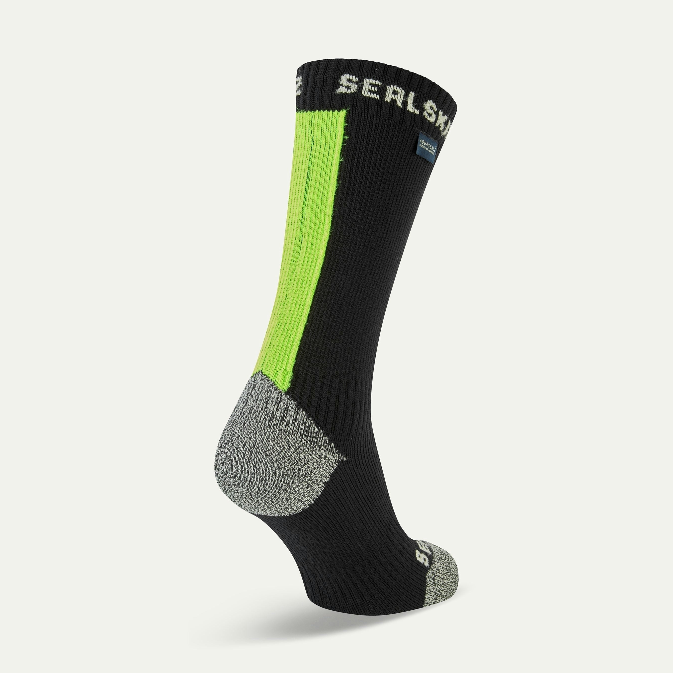 Sealskinz Men's Black/Yellow Briston Waterproof All Weather Mid Length Sock With Hydrostop™ - /Flo - Flo - M
