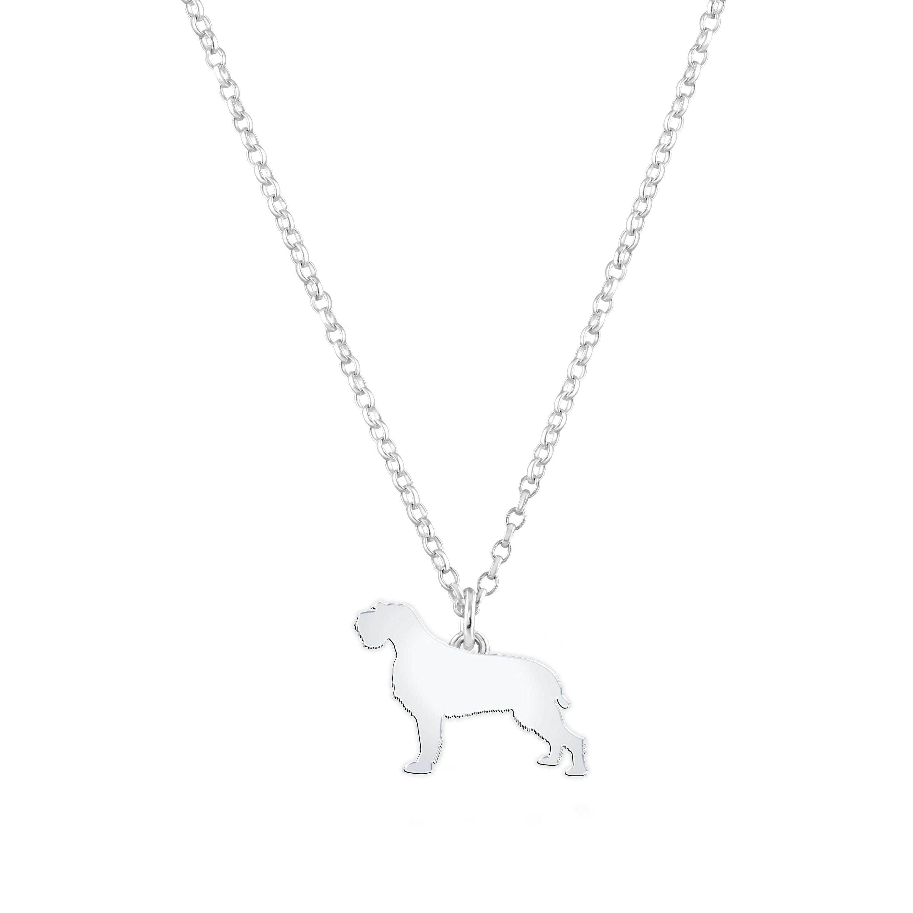 Mylee London Silver Korthals Griffon Silhouette Necklace - Personalised - Yes