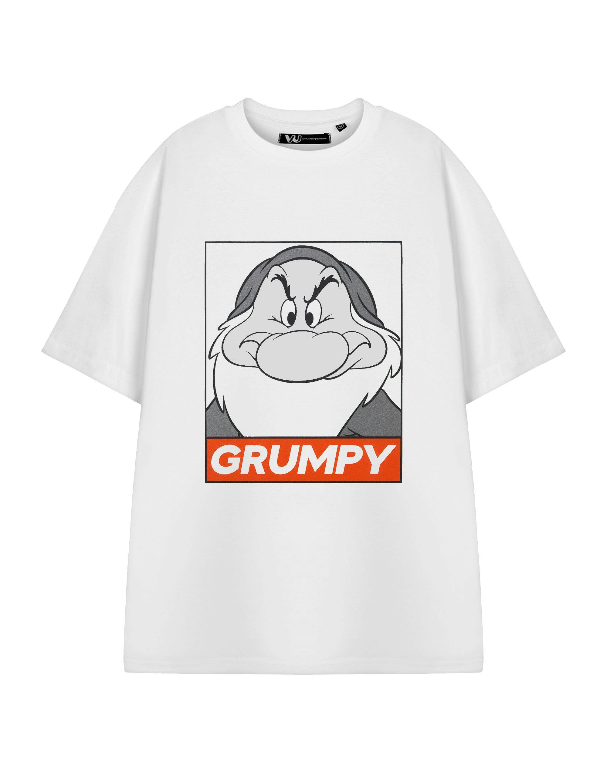 Vanilla Underground Men's White Disney Snow & The Seven Dwarfs Grumpy Short Sleeved T-Shirt - Medium