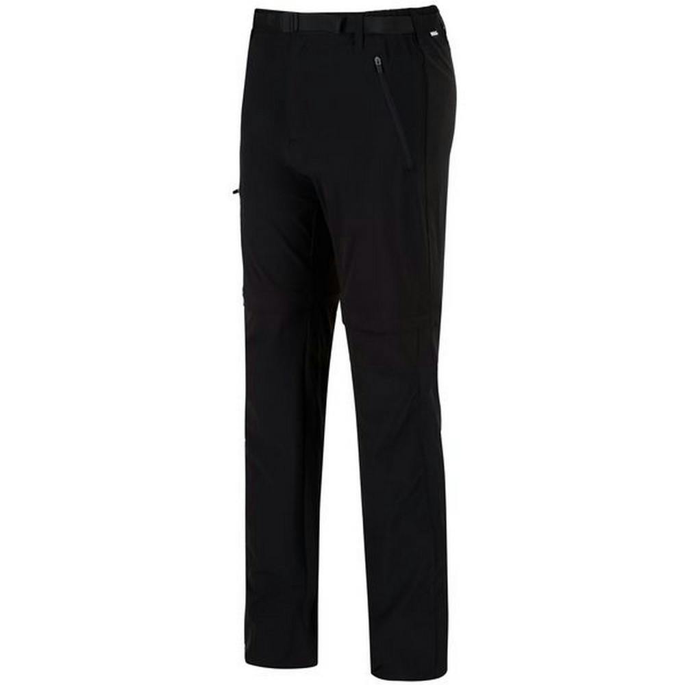 Regatta Men's Black Great Outdoors Xert Stretch Zip Off Trousers Ii - 46S - 90% Polyamide/10% Elastane