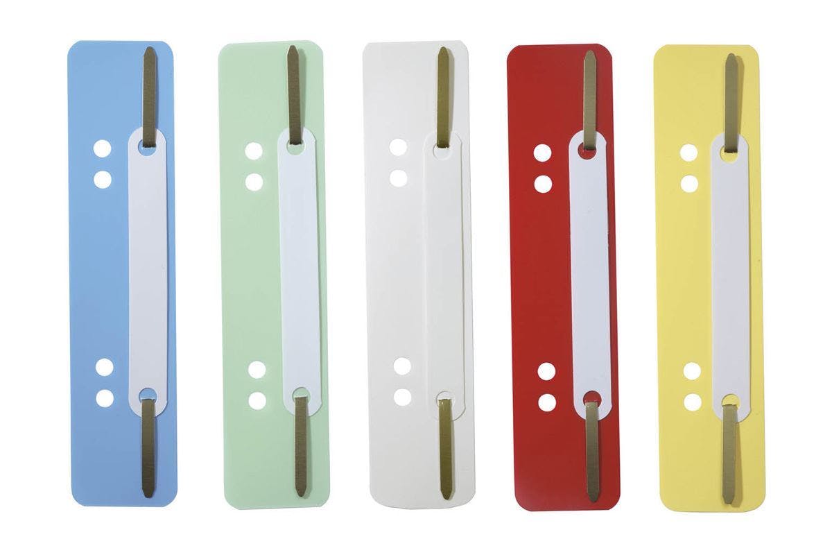 Rackhams Flexi Punched Filing Strip Binding Clip Bar Tab | 25 Pack | Assorted