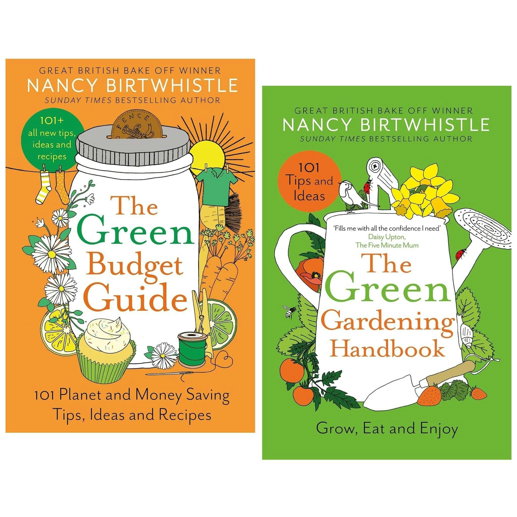 Pan Macmillan Green Nancy Birtwhistle Gardening 2 Book Set The Gardening Handbook & The Budget Guide