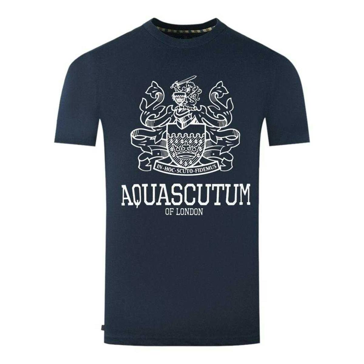 Aquascutum Men's Blue London Aldis T-Shirt - Navy - S - Navy - 100% Cotton