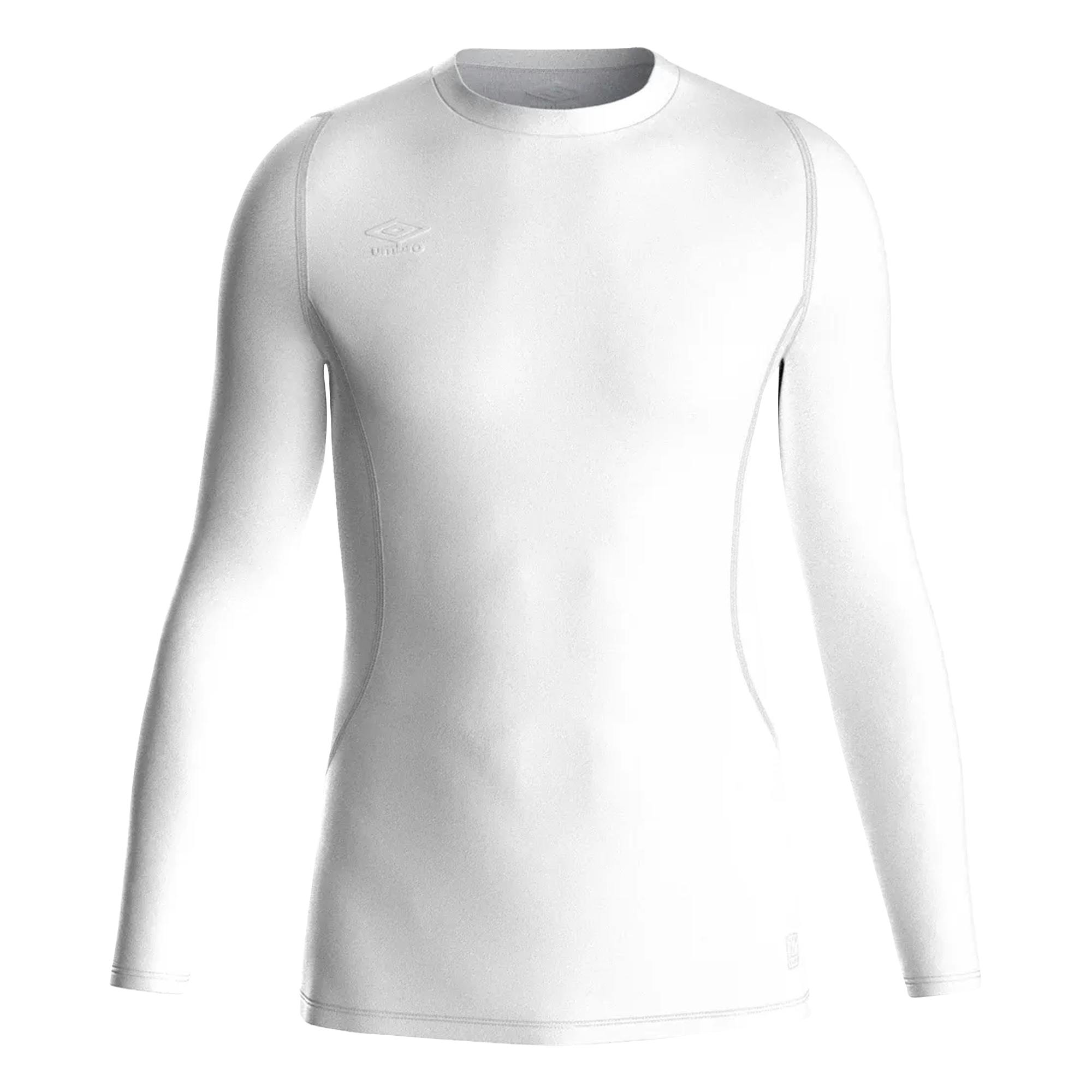 Umbro Men's White Core Long-Sleeved Base Layer Top - Xxl - 97% Polyester/3% Elastane