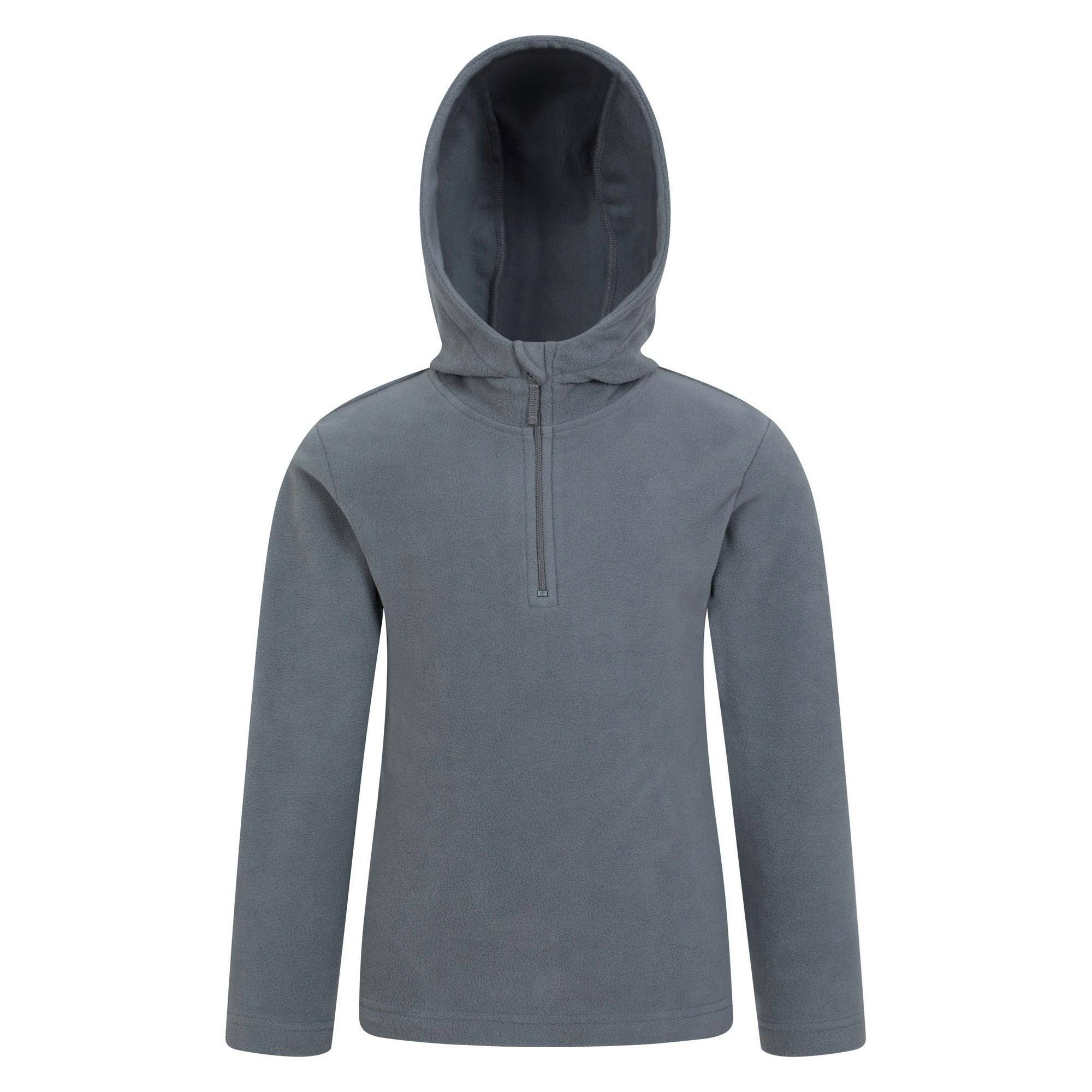 Mountain Warehouse Grey Childrens/Kids Camber Ii Fleece Hoodie - 11-12 Years - 100% Polyester