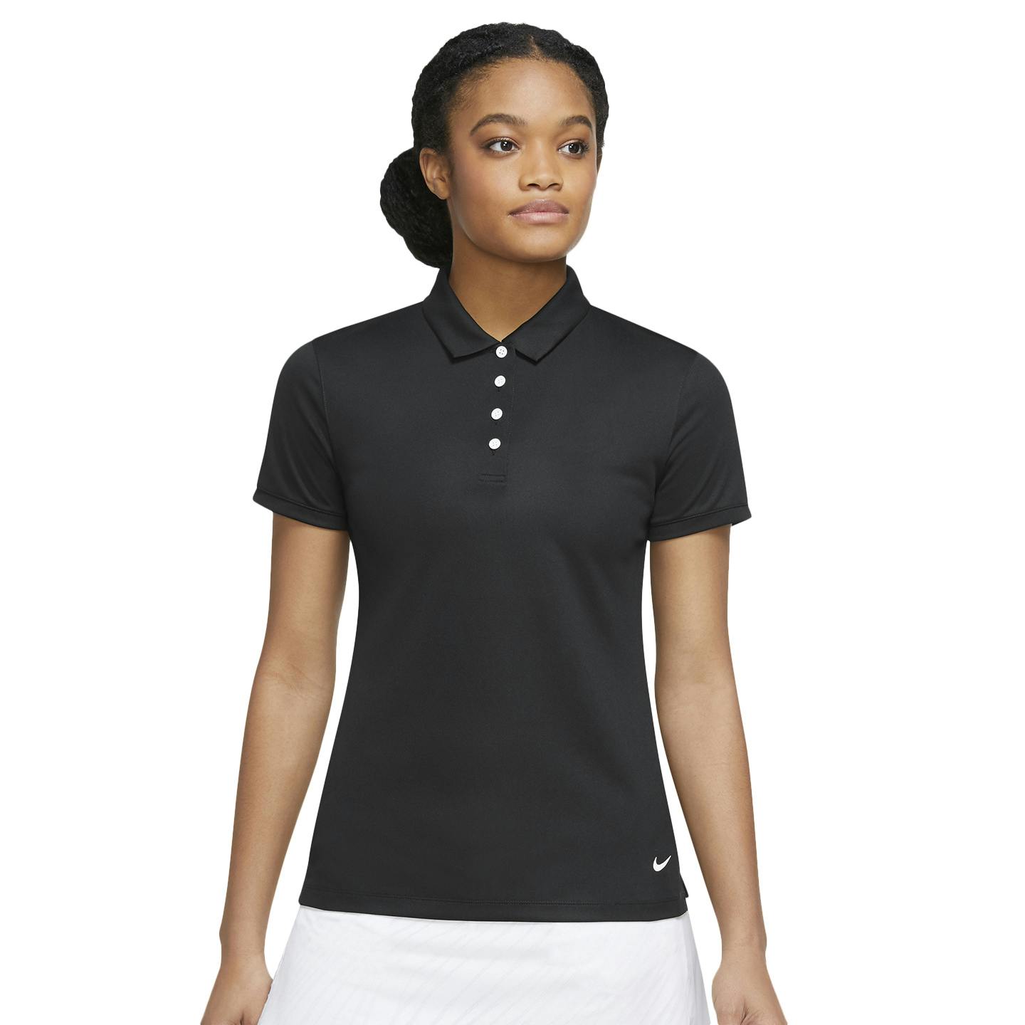 Nike Women's Black/White / Victory Solid Polo Shirt - Xs - 100% Recycled Polyester