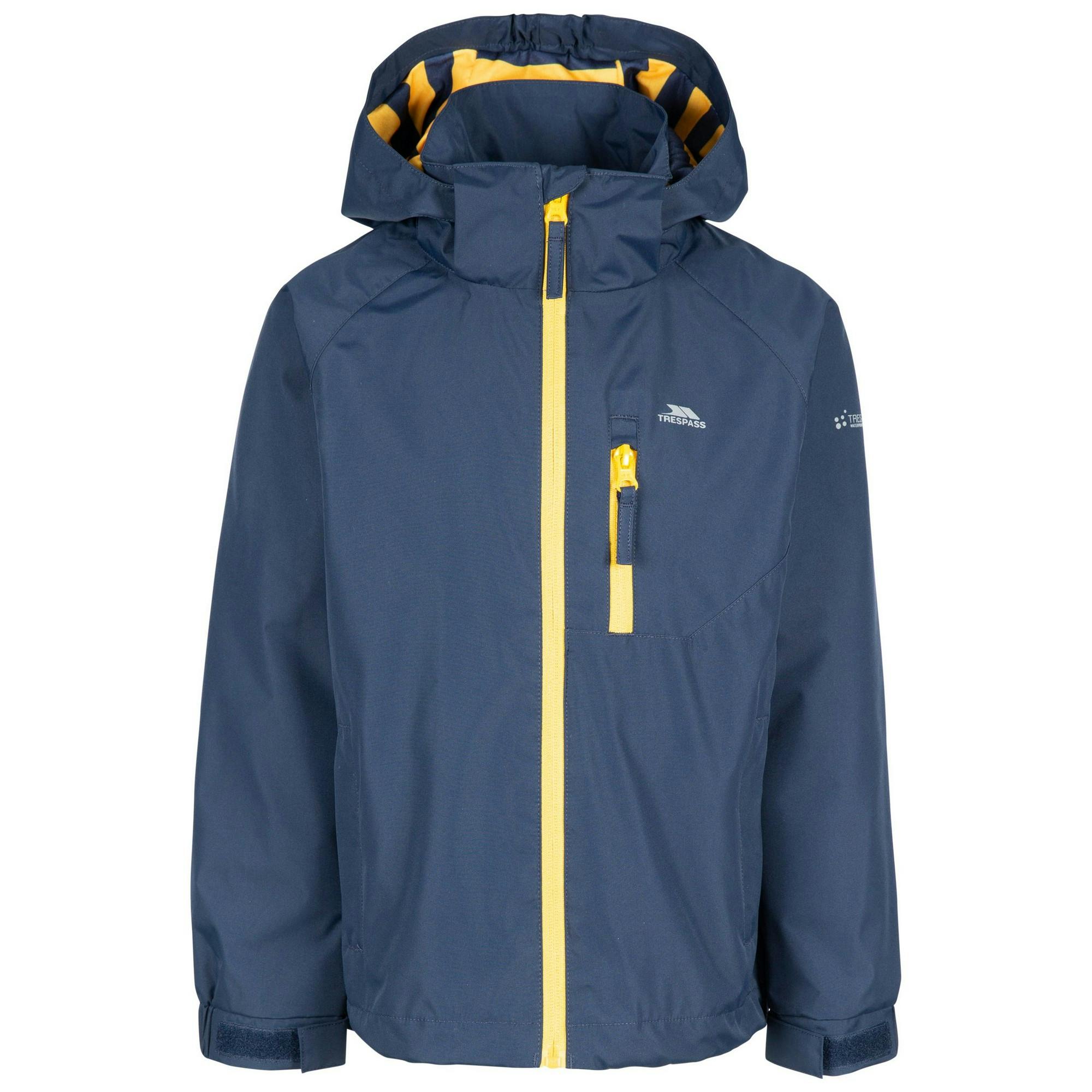 Trespass Boys Childrens Overwhelm Rain Jacket - Navy - 2-3 Years - Navy - 100% Polyester