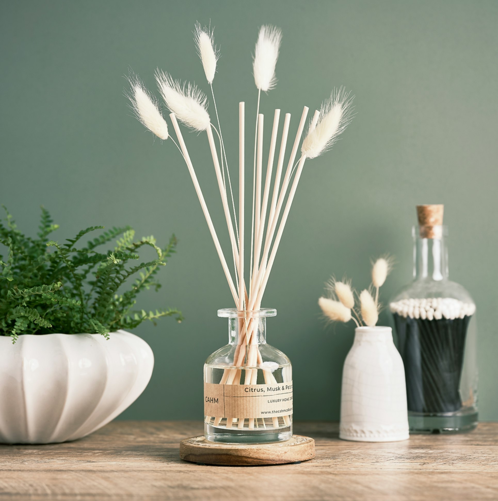 Rackhams Orange/Green Citrus, Musk & Patchouli Reed Diffuser - Clear
