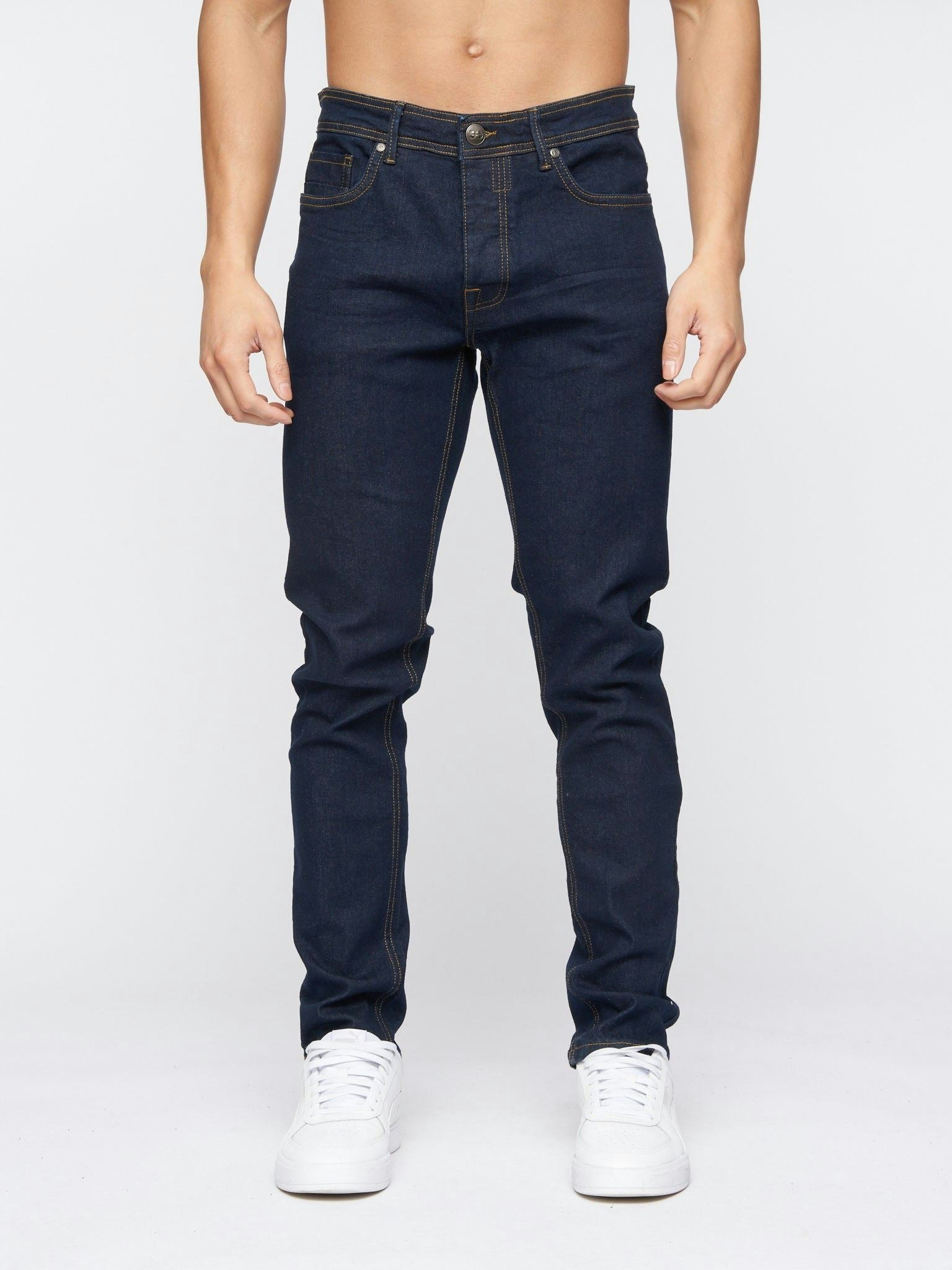 Crosshatch Men's Indigo Buraca Slim Fit Denim Jeans Wash - W36 L34