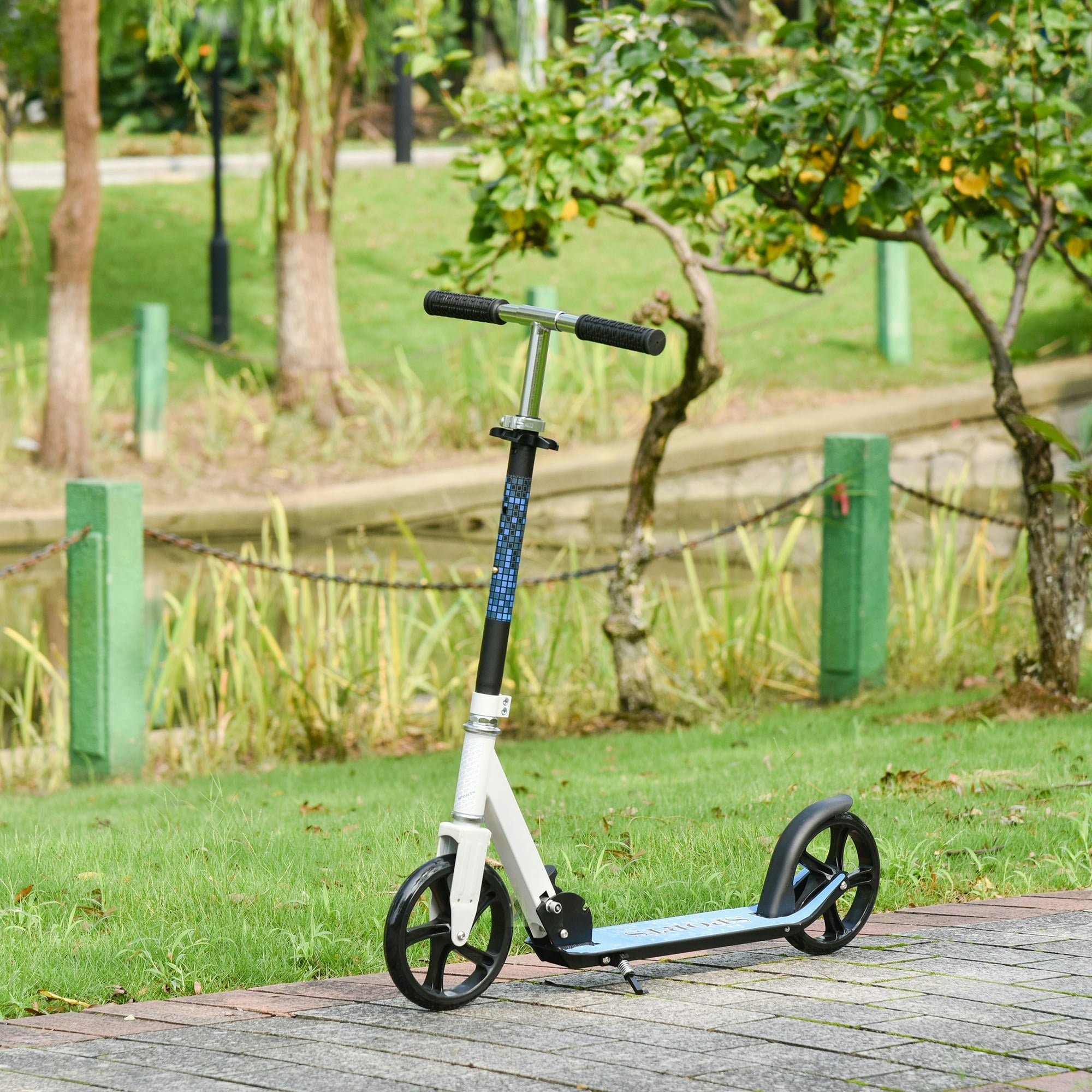 Homcom Unisex White Folding Teens Kick Push Scooter Children Adjustable Height In Size 5 - Image 2