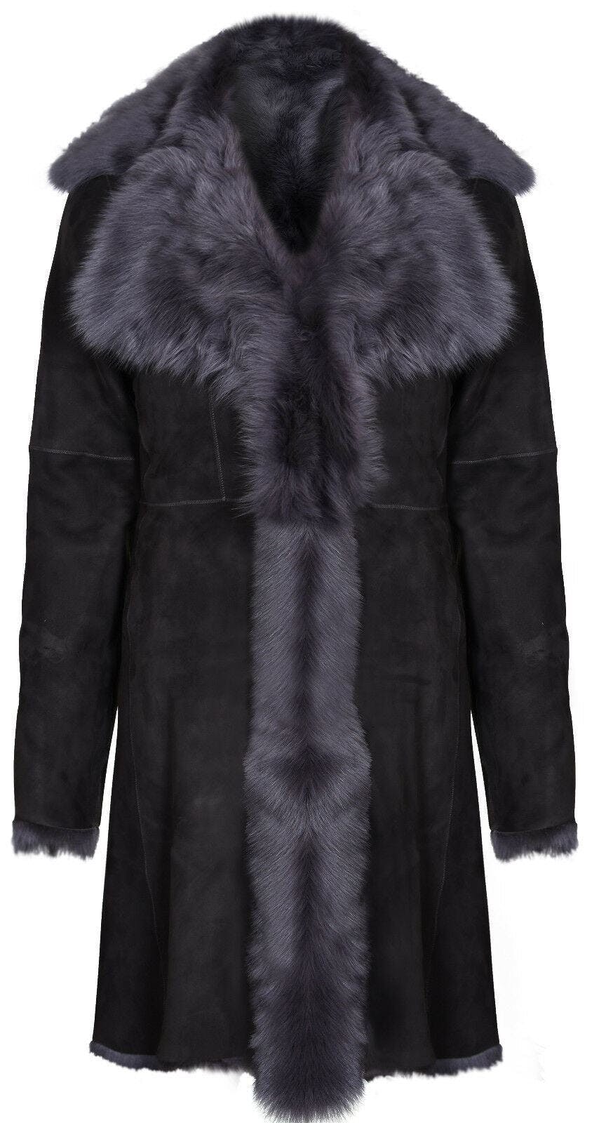 Infinity Leather Women's Grey Toscana Sheepskin Suede Trench Coat-Tbilisi - Uk Xs/8 | Eu 34 | Us 4