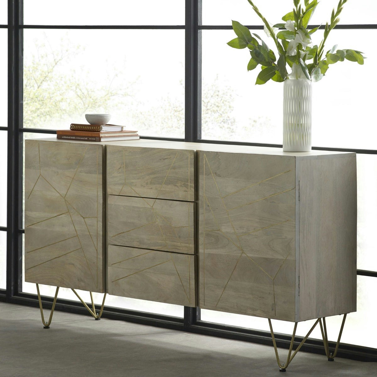 Ih Design Light Large Sideboard With Doors And Drawers Barbuto Mango - Wood - 1