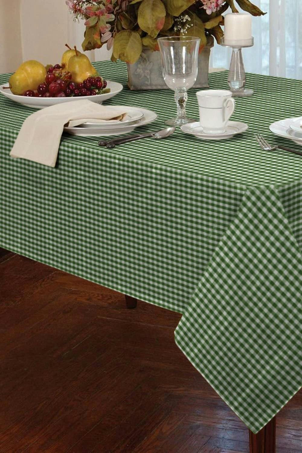 Rackhams Green Gingham Check Table Cloth - 54" X 72"