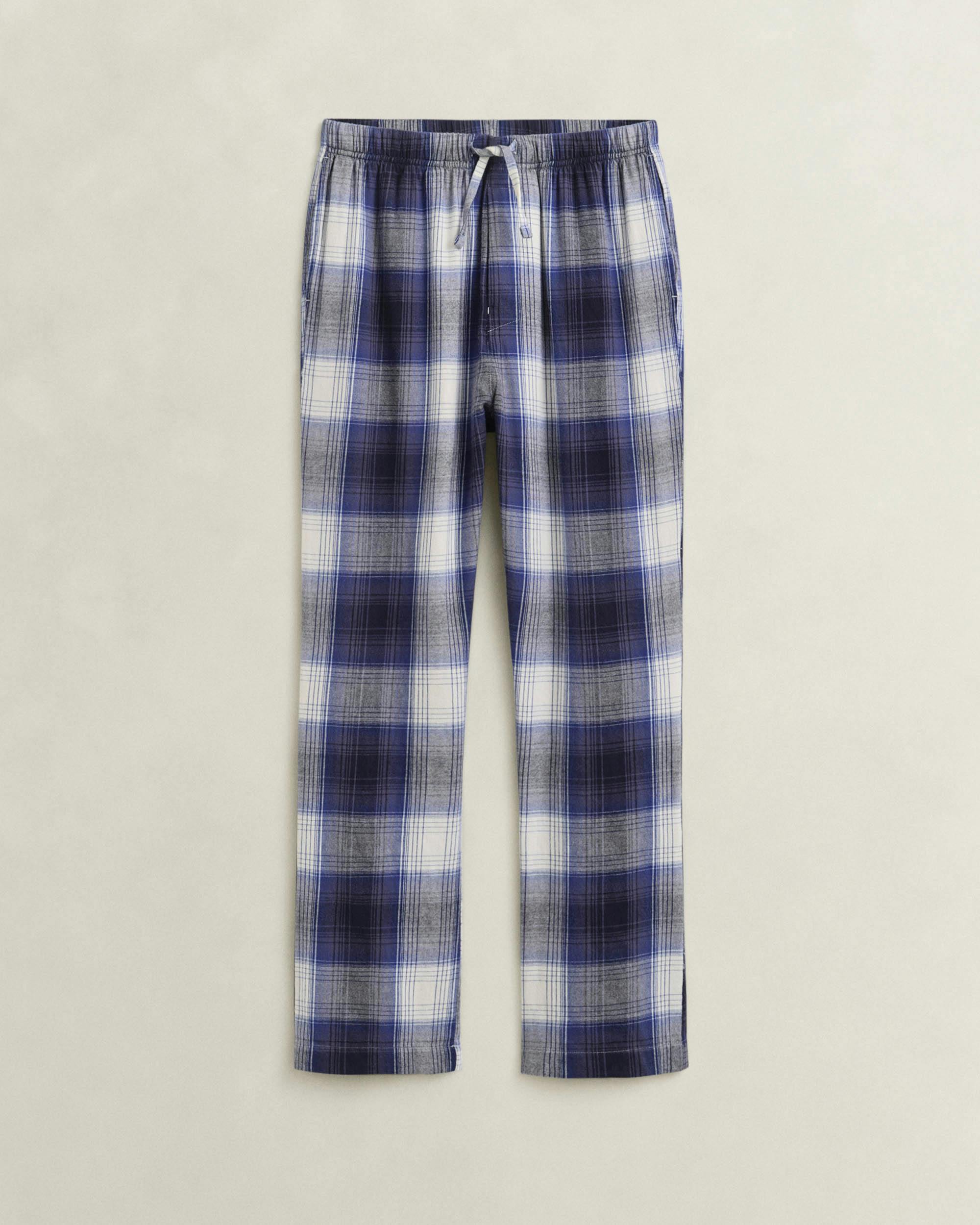 Gant Men's Navy Checked Flannel Pajama Pants (L) Marine - Image 4