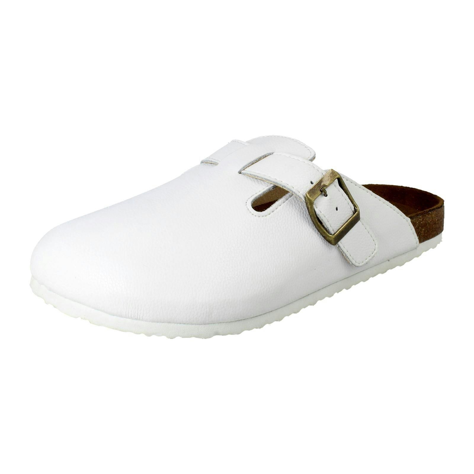 Down To Earth Women's White Buckle Detailed Slip On Mule Sandals F80591 - Uk 4