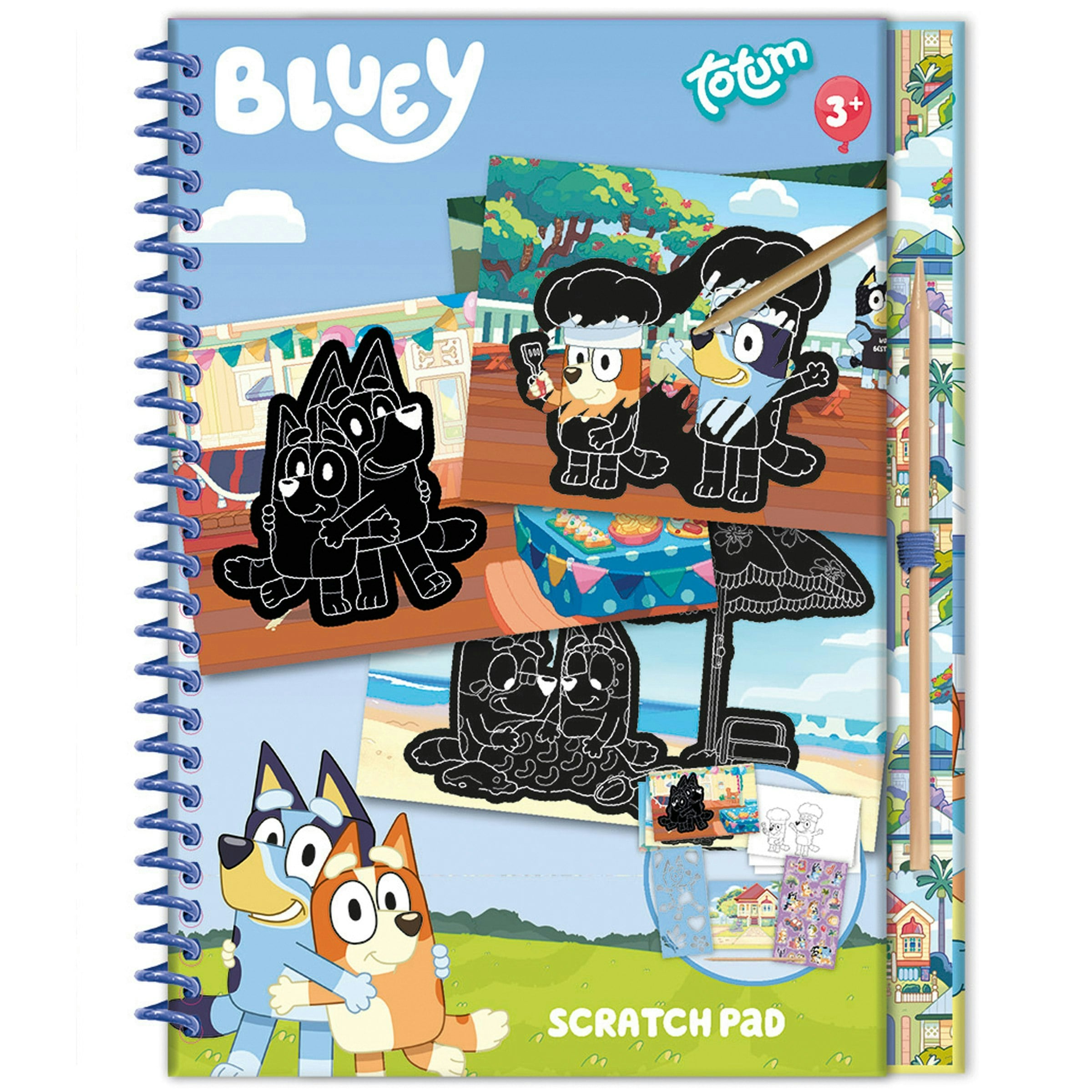 Totum Bluey Scratchbook Activity Set, with Scratch Cards, Stencil & Stickers - Image 4