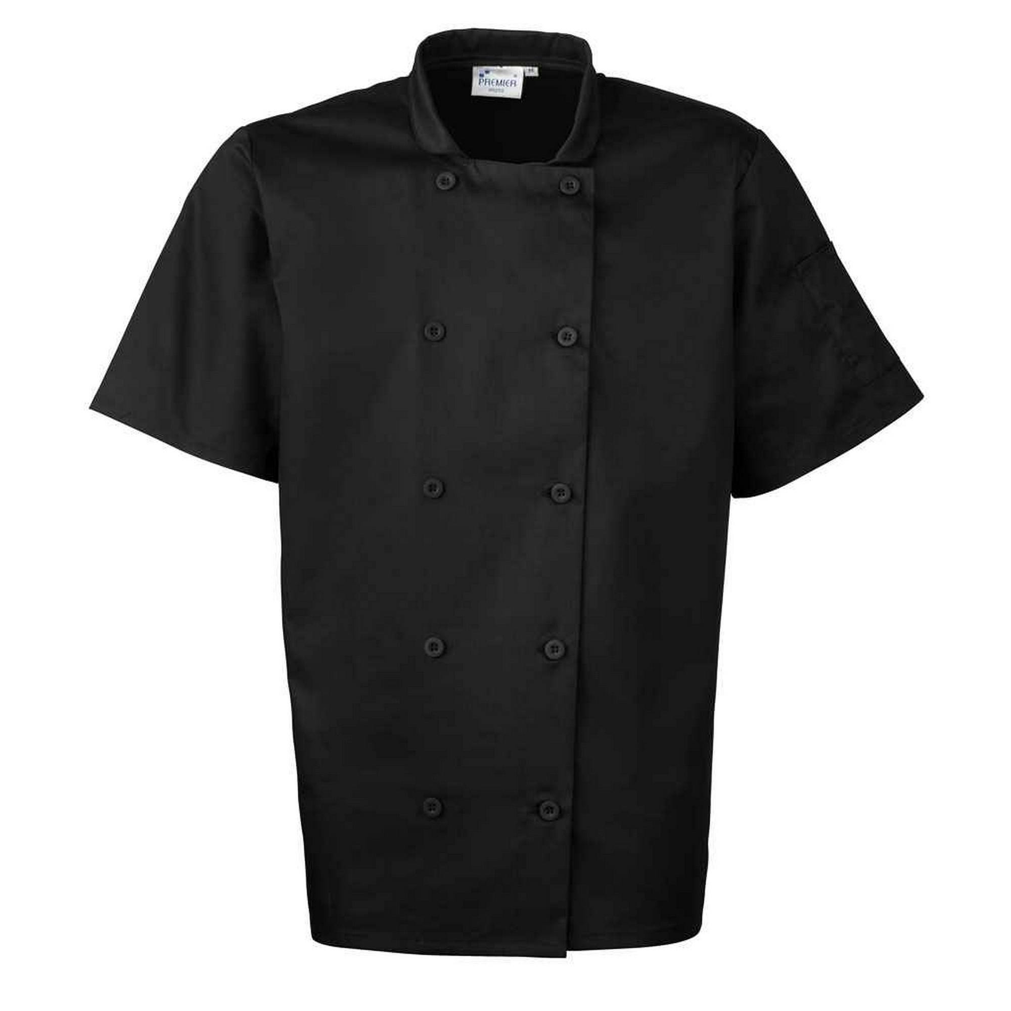 Premier Men's Black Short-Sleeved Chef Jacket In | Size: 2XL - Image 3