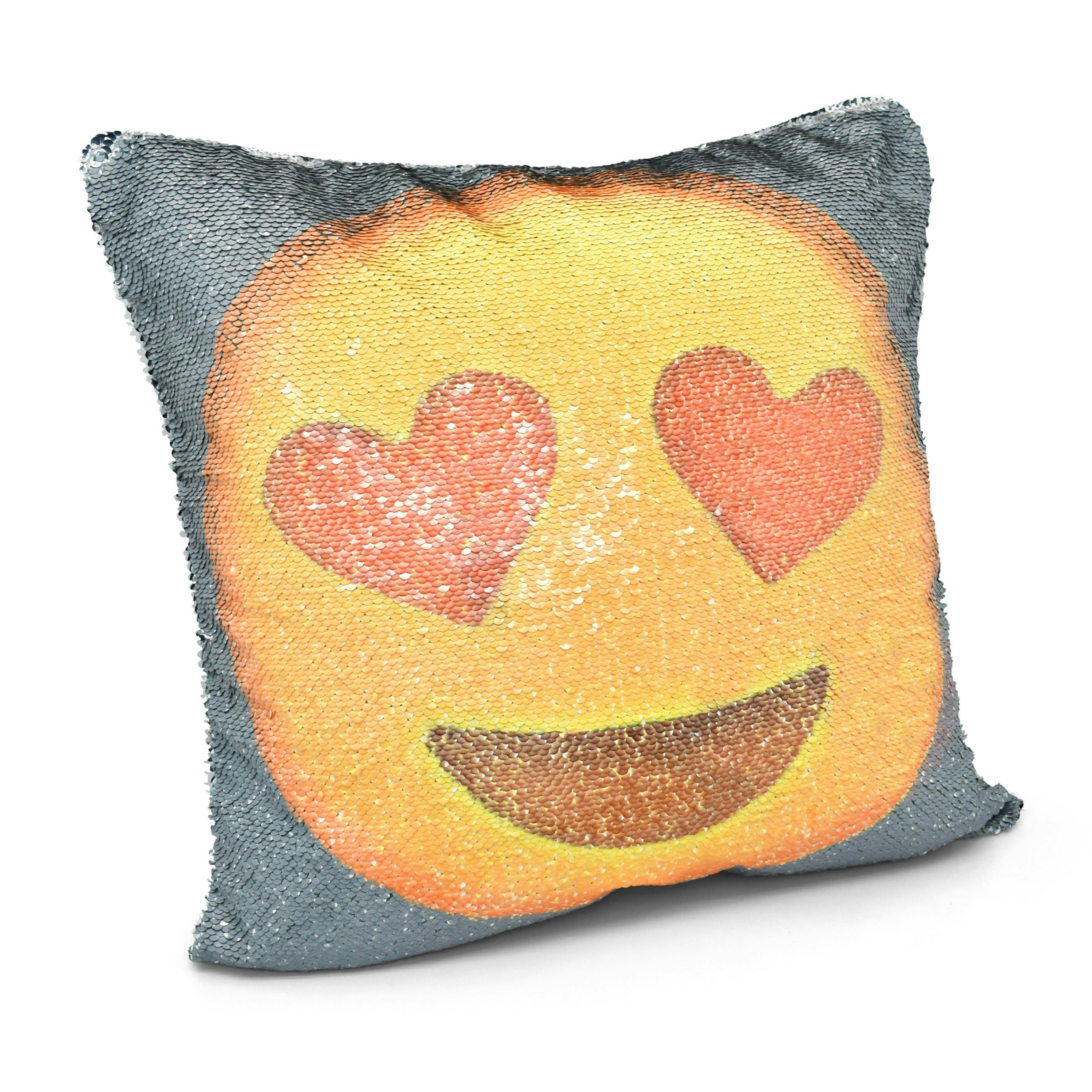 Rackhams In Love Emoji Mermaid Sequin Fun Cushion - 43Cm X 43Cm - In Love Mermaid