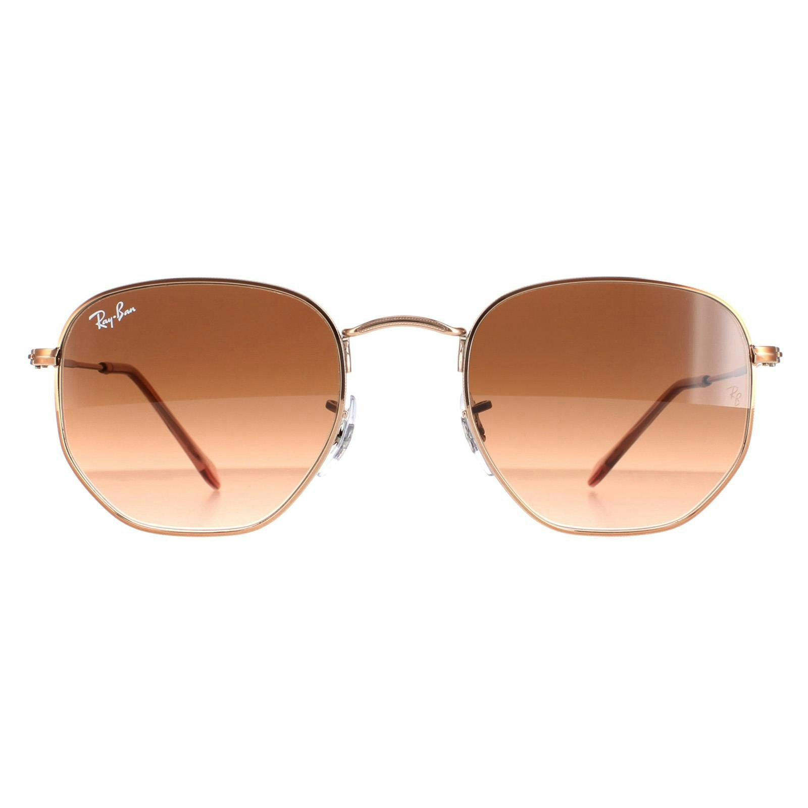 Ray-Ban Unisex Bronze Hexagonal Rb3548n Polished Copper Sunglasses