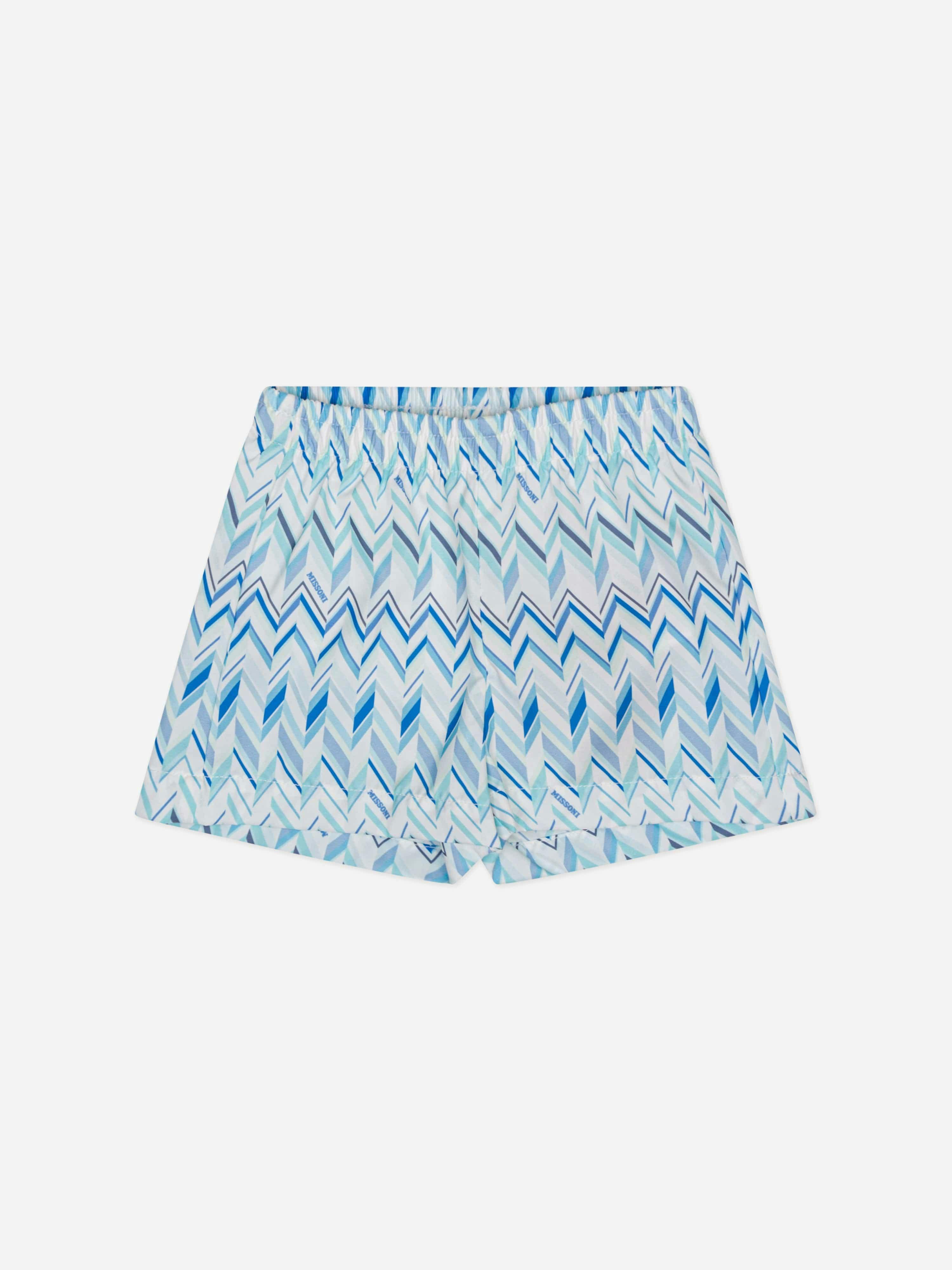 Missoni Men's Blue Baby Boys Zigzag Swim Shorts In - 6 Mths