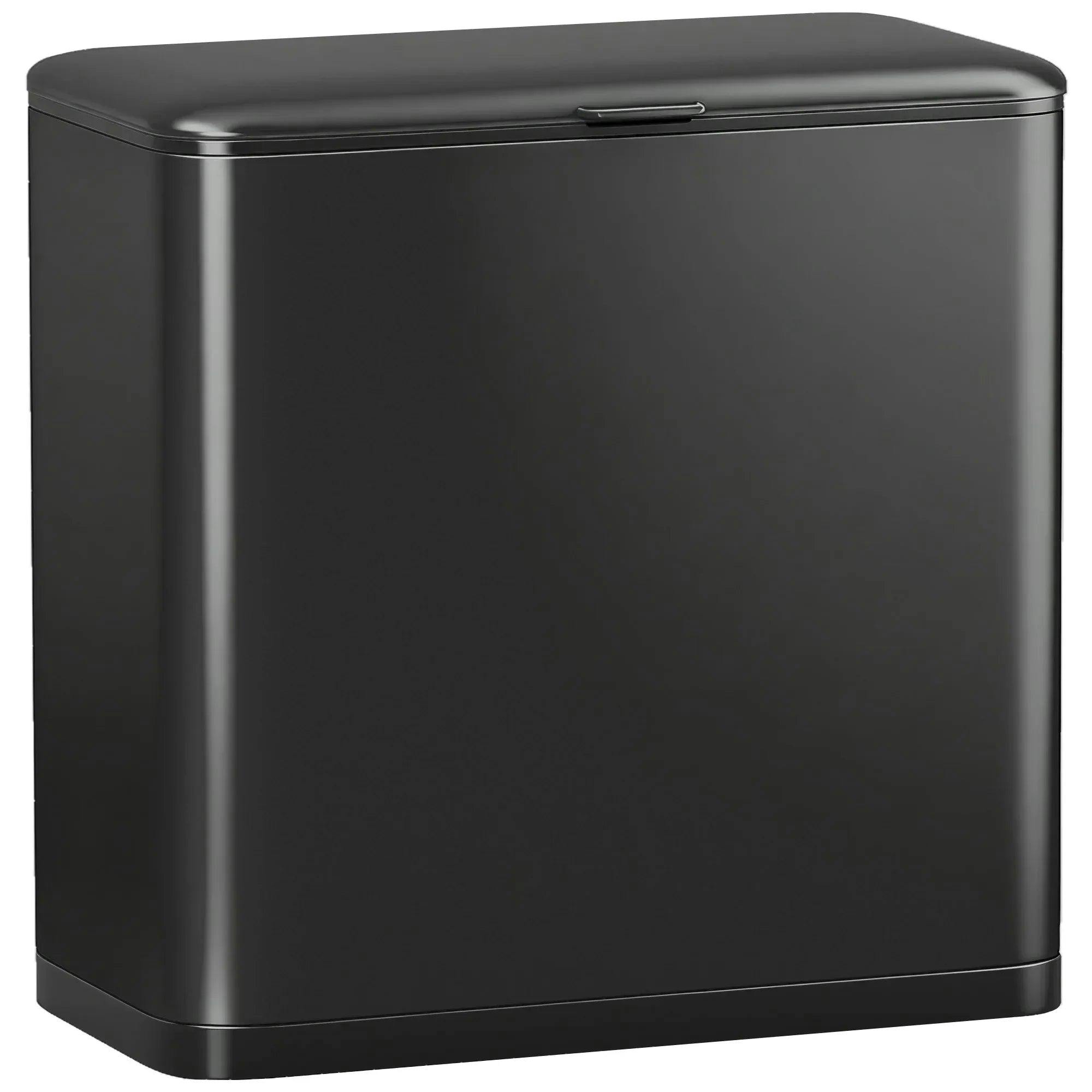 HOMCOM 8L Hanging Kitchen Bin Stainless Steel Press-to-Open Lid Black | Rubbish Bin, Removable Inner Bucket, for Kitchen Cabinet Door, Under Sink, Bedroom, Office - Image 6