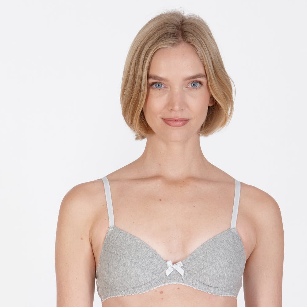 Little Women Women's Grey Little Kiki Cotton Non-Wired T-Shirt Bra - 38A