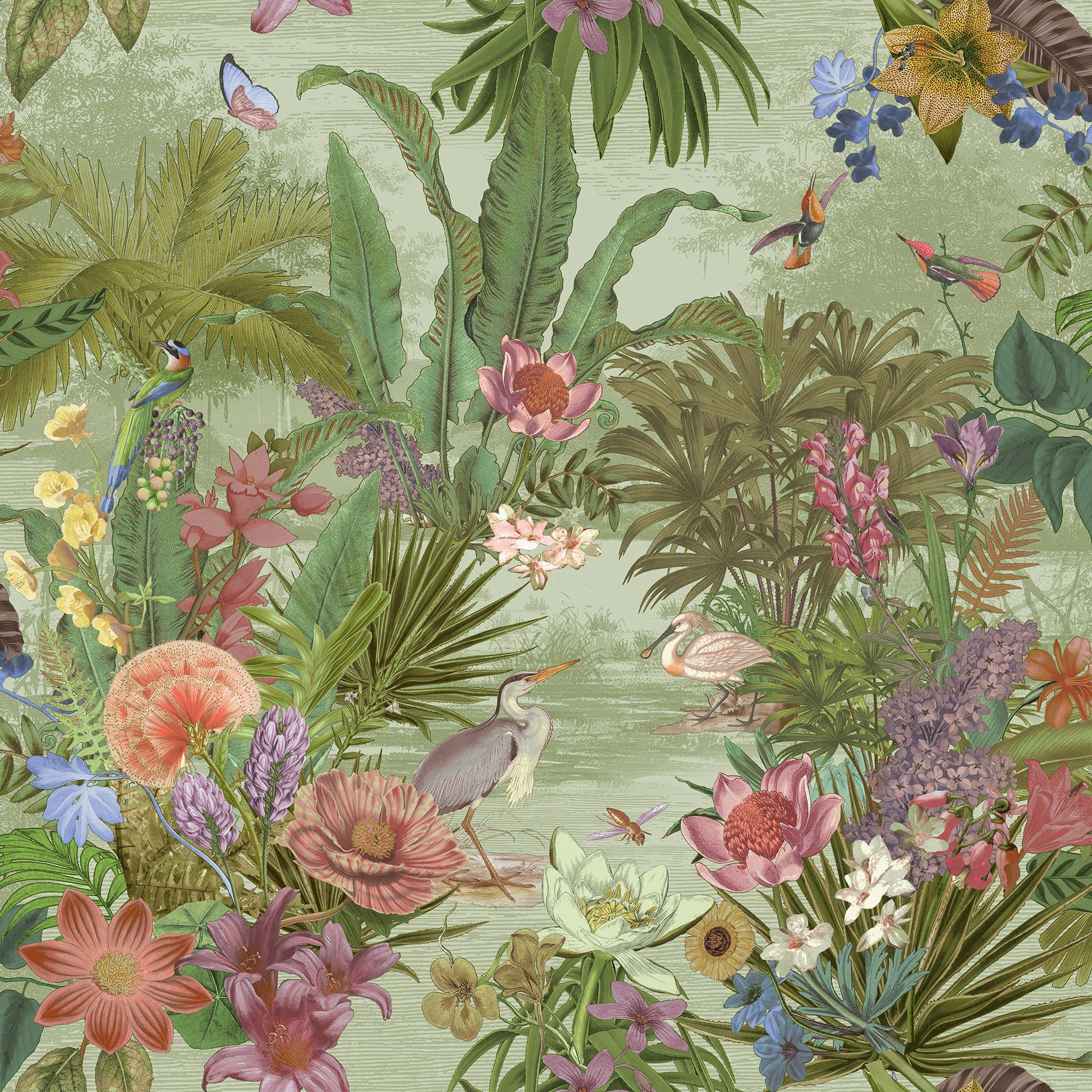 Floral Hall Green Wallpaper - Green - Image 9