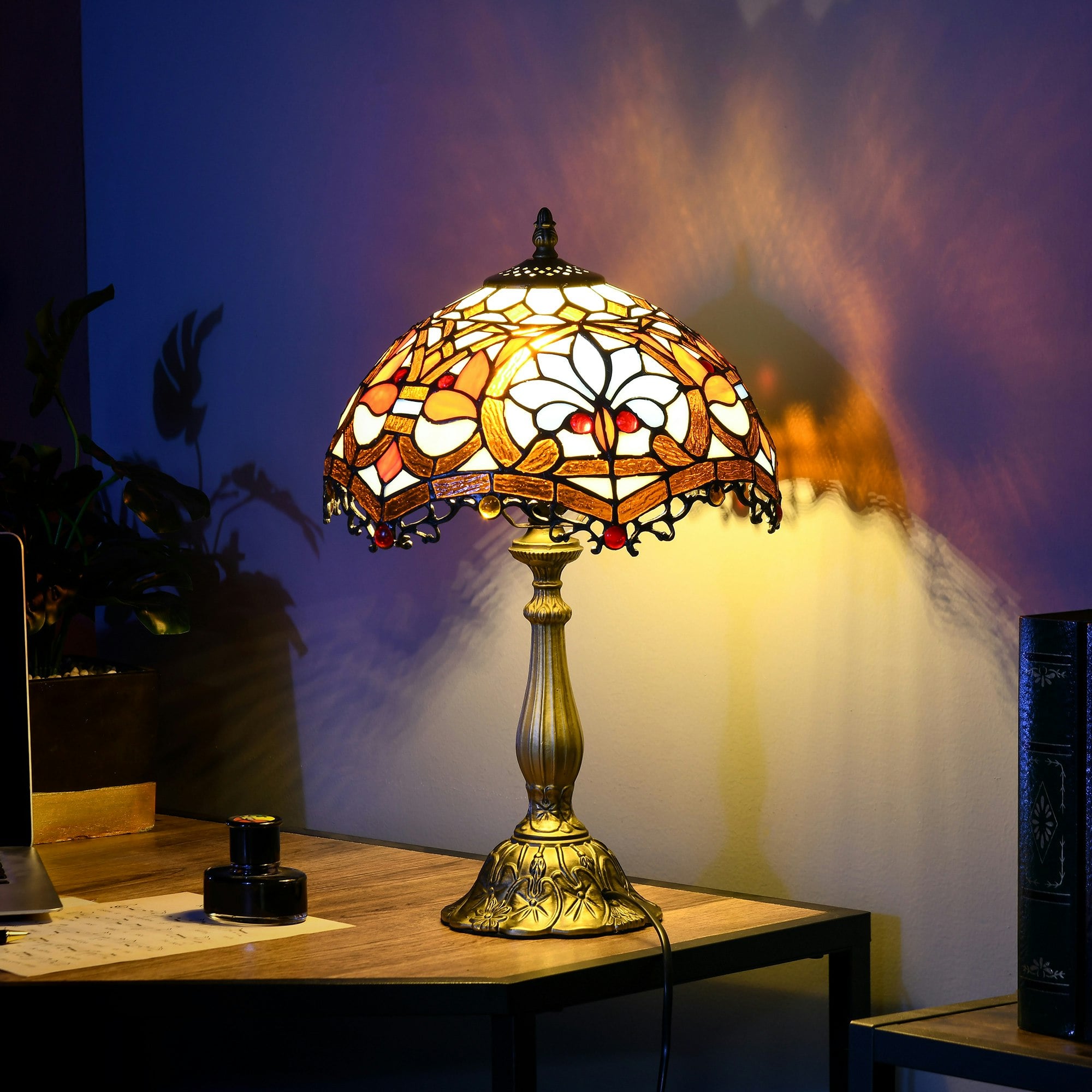 Rackhams Antique Table Lamp, For Bedroom Bedside, Bulb Not Included