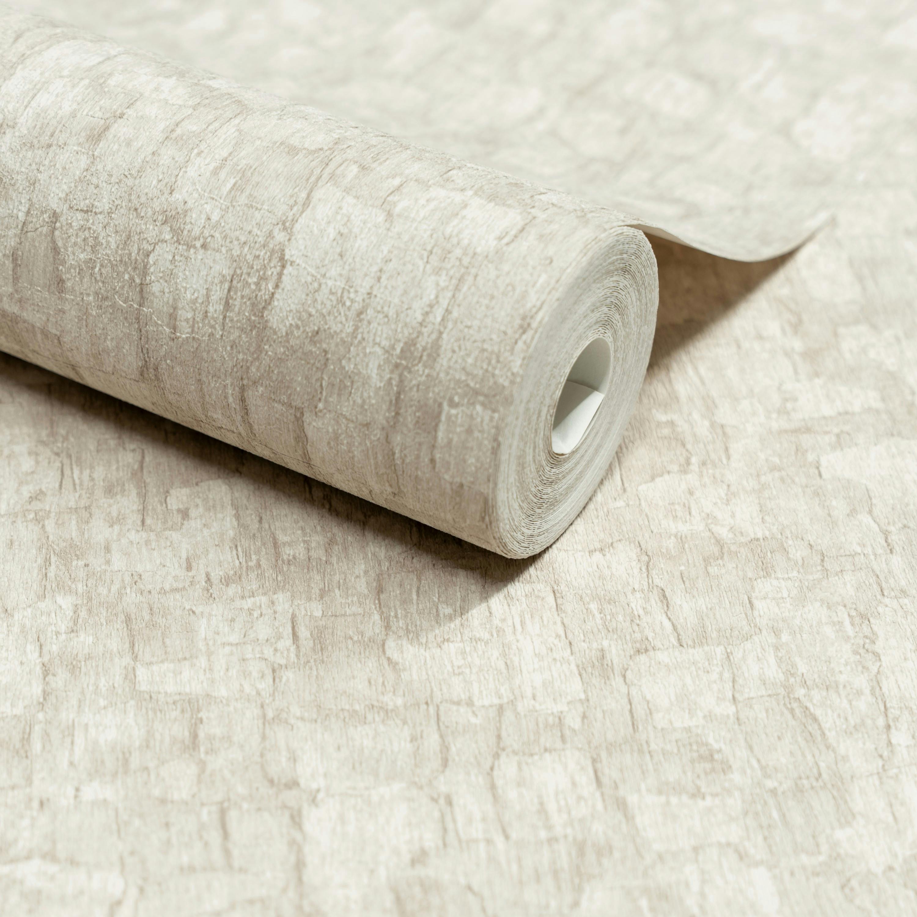 Grandeco Boutique Azobe Cork Effect Embossed Wallpaper - Beige - Image 2