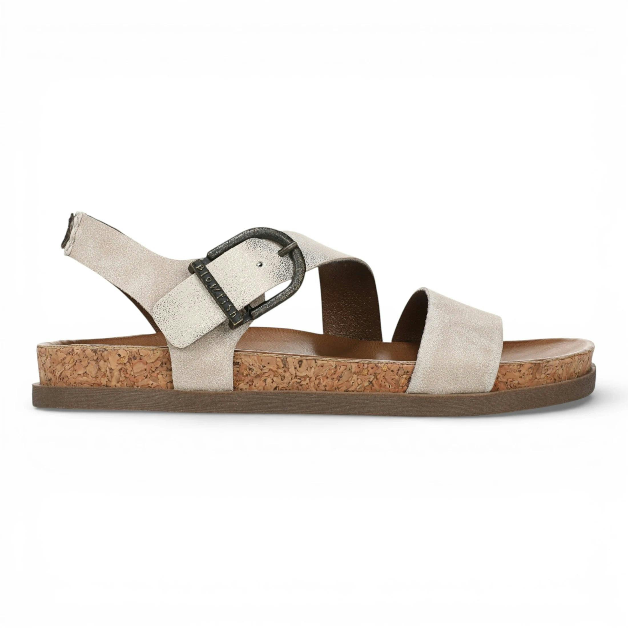 Blowfish Malibu Women's Silver Lance - Cloud Footbed Strappy Flat Sandals - Uk 7