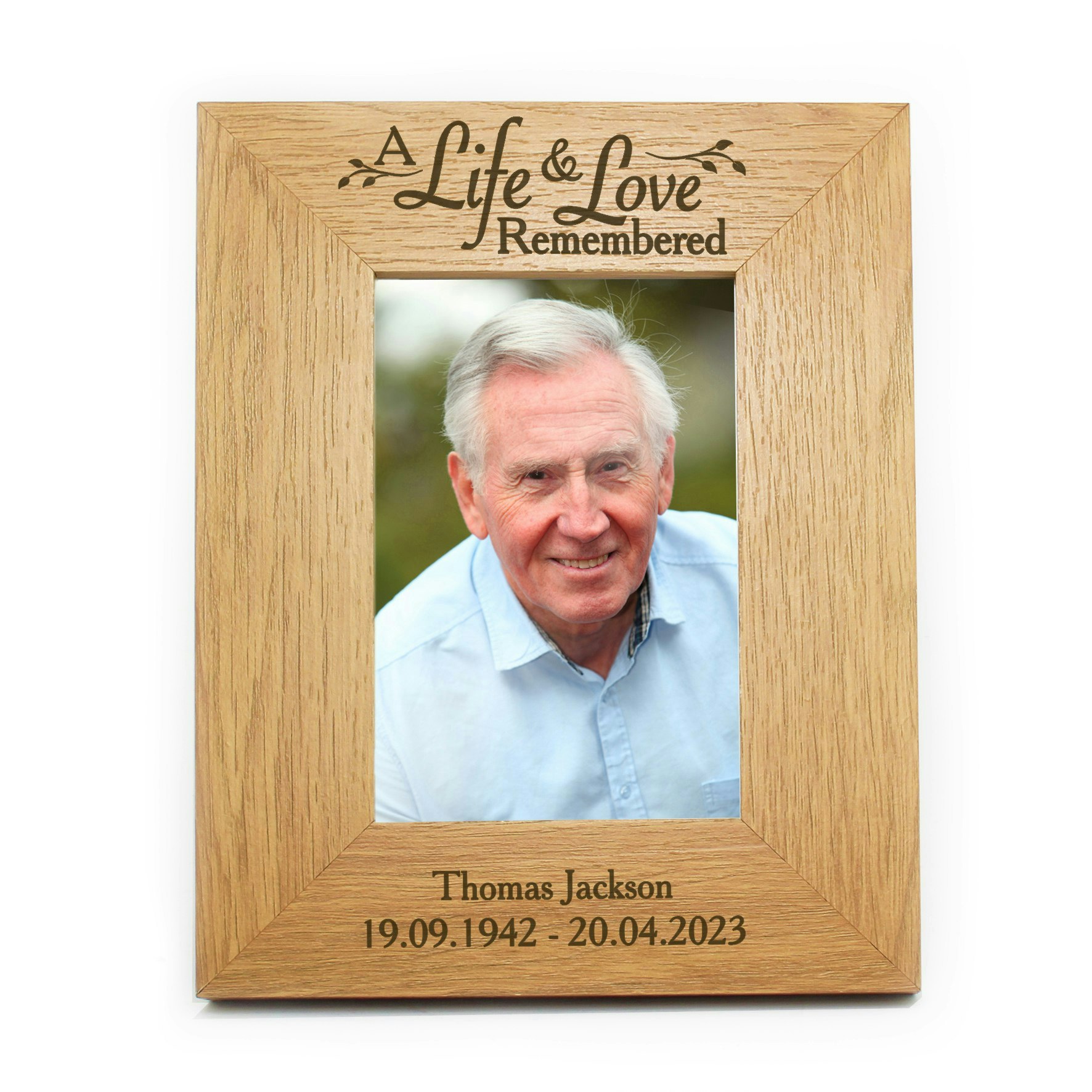 Personalised Memento Company Personalised Memorial 6X4 Wooden Photo Frame