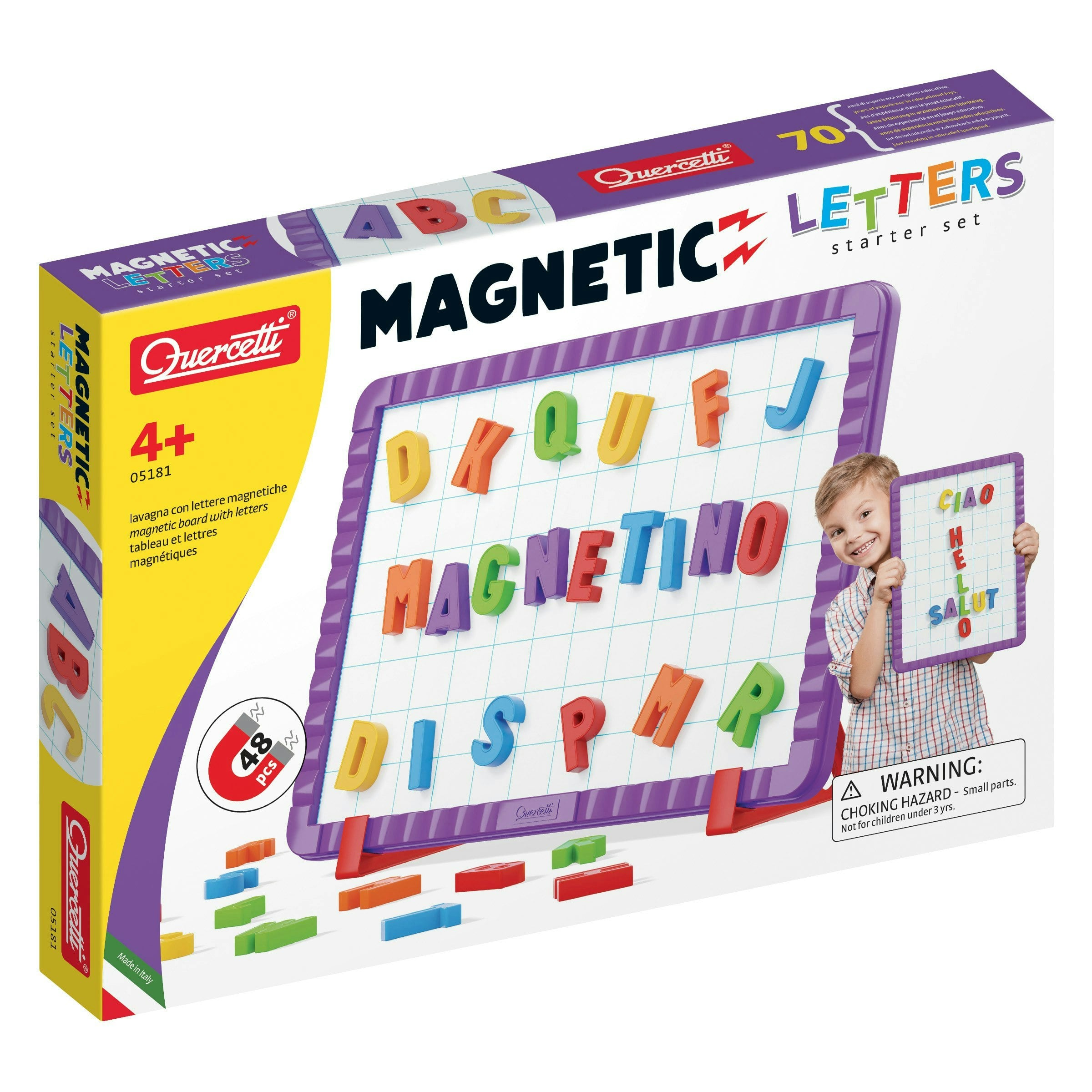 Quercetti Magnetic Letters Starter Set - 48 Pieces