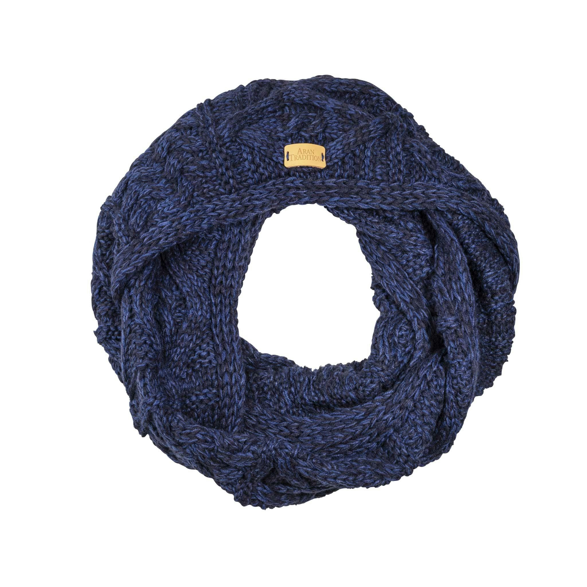 Aran Traditions Aran Cable Knit Snood - Navy Mix