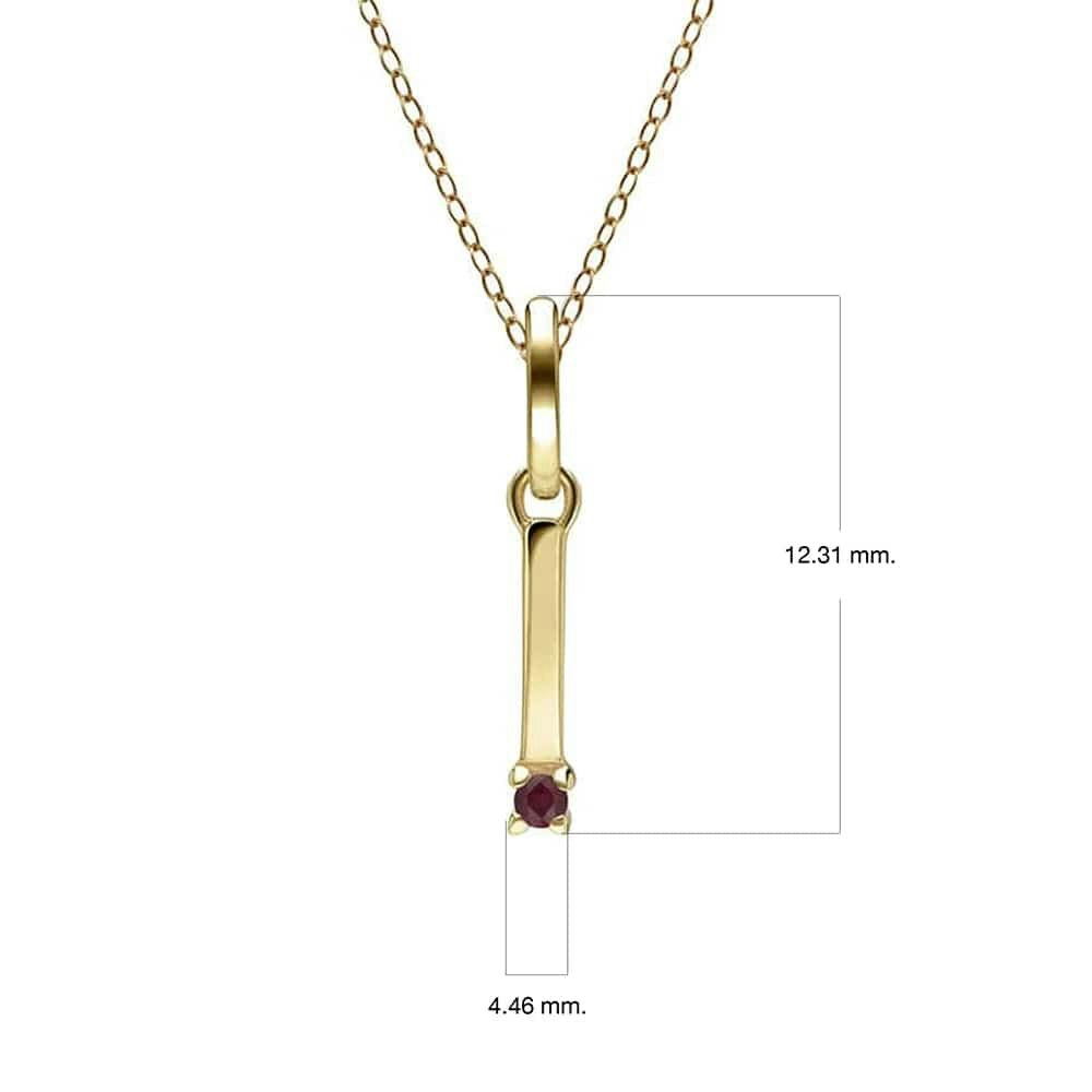 Gemondo Yellow/Gold Initial Ruby Letter Necklace In 9Ct - I