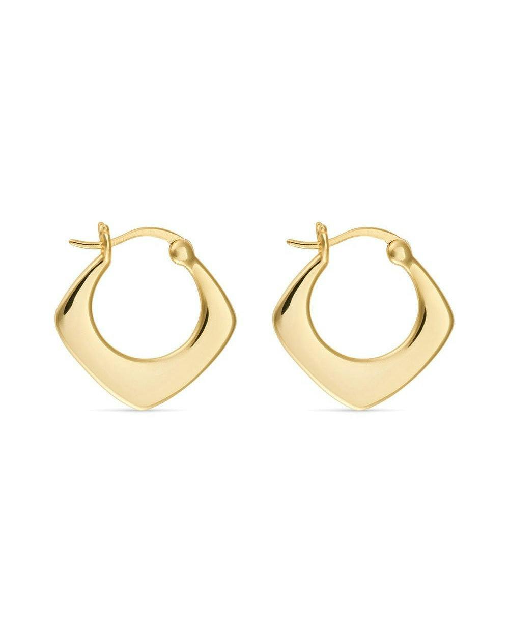 Elk & Bloom Women's Gold Small 18K Plated Geometric Hoops - No Thank You