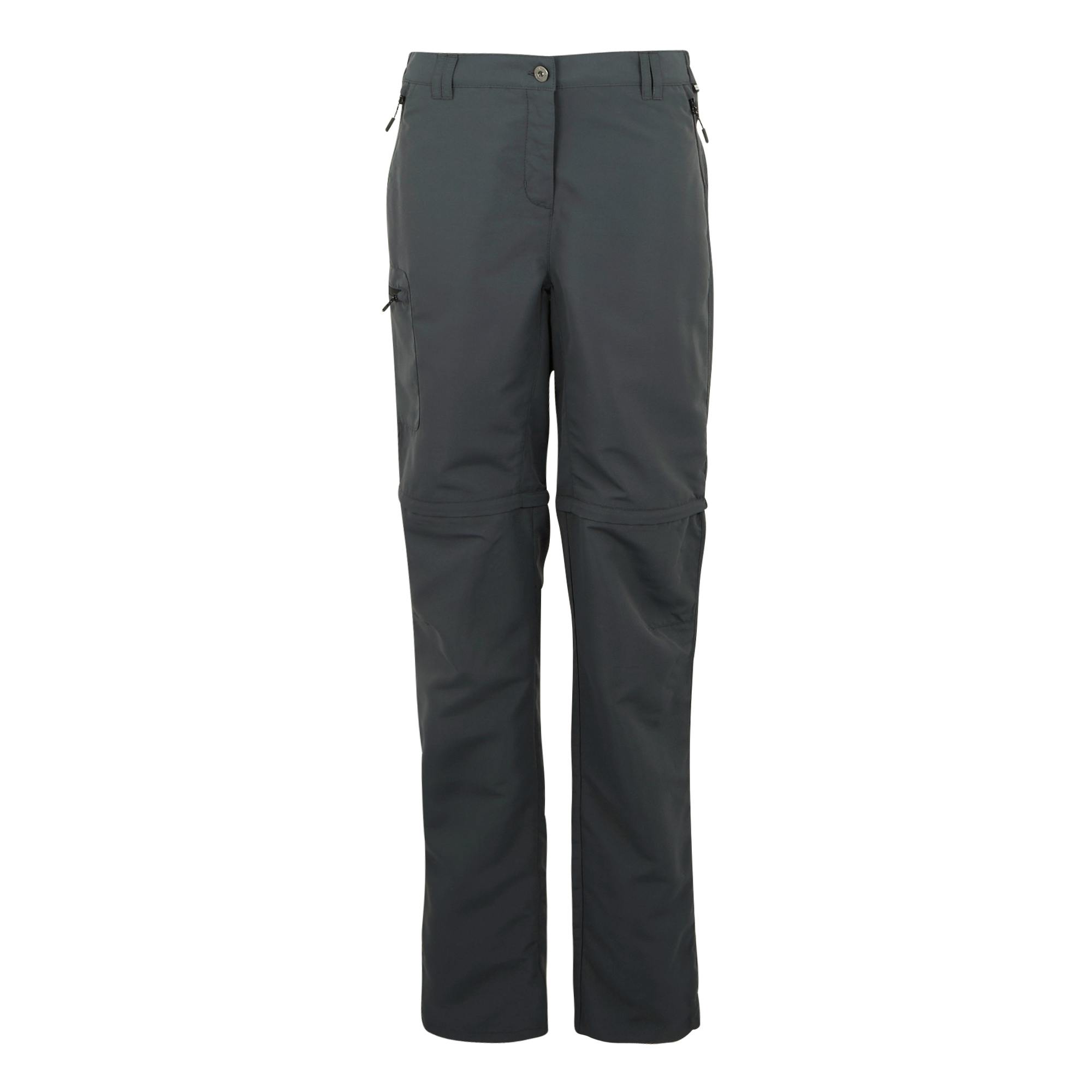 Regatta Women's Grey / Chaska Iii Zip-Off Hiking Trousers - Seal - Seal - 18 Uk R - 100% Recycled Polyester