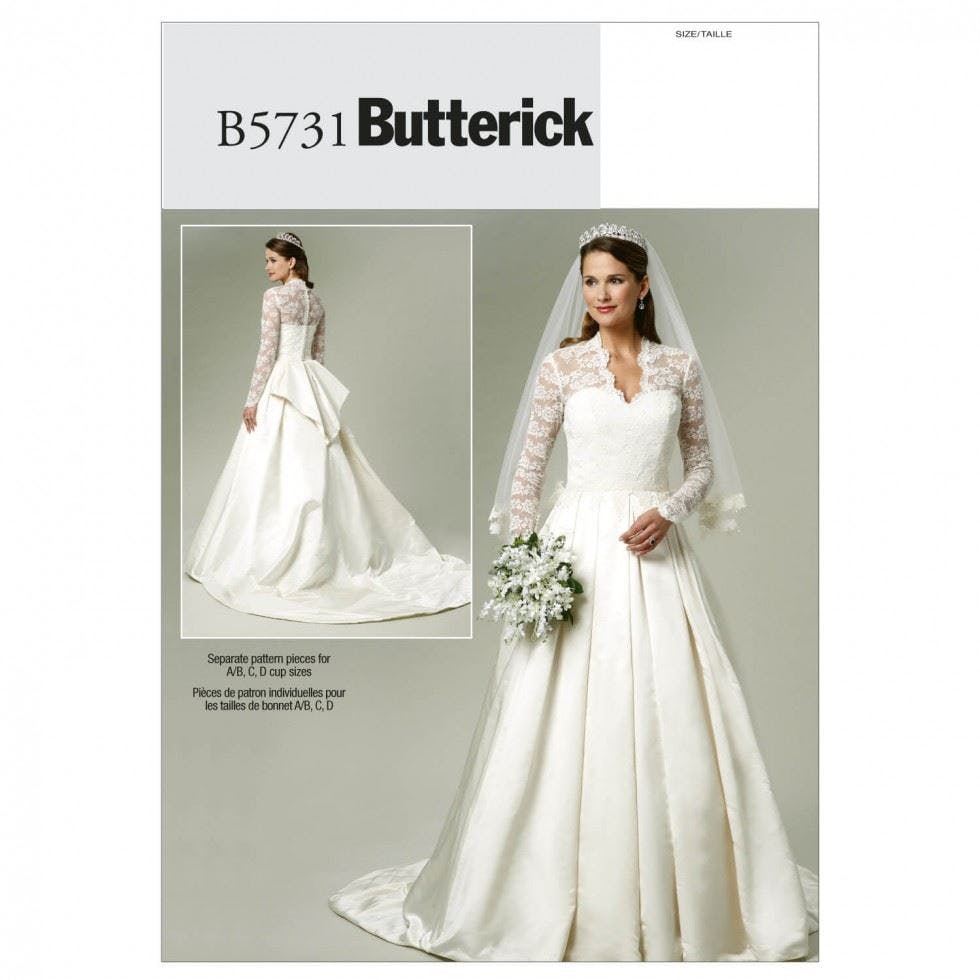 Butterick Women's Sewing Pattern 5731, Wedding Dresses, Dresses For 6-8-10-12-14 - Advanced - 14-16-18-20
