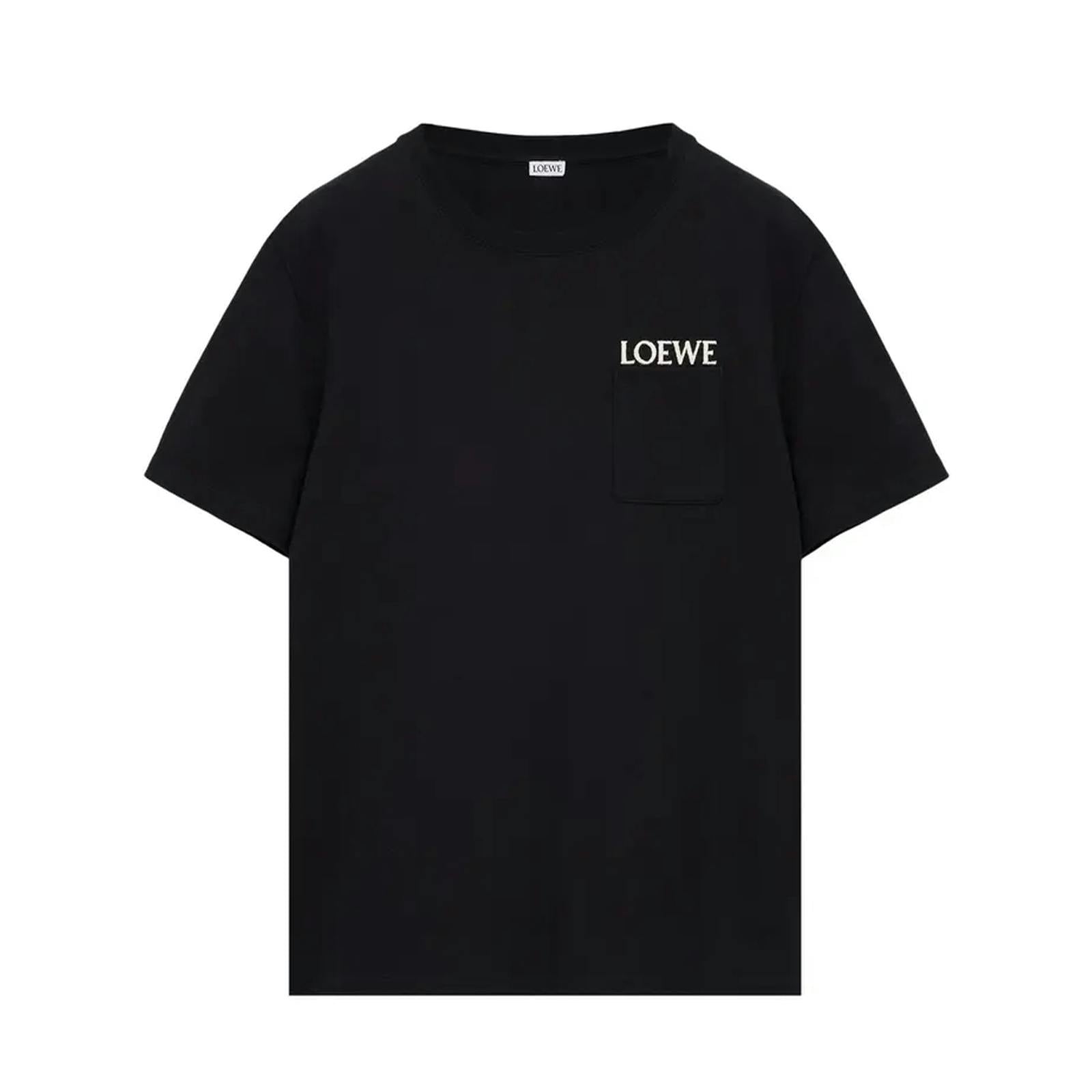 Loewe Black Embroidered Logo Pocket T-Shirt In - S