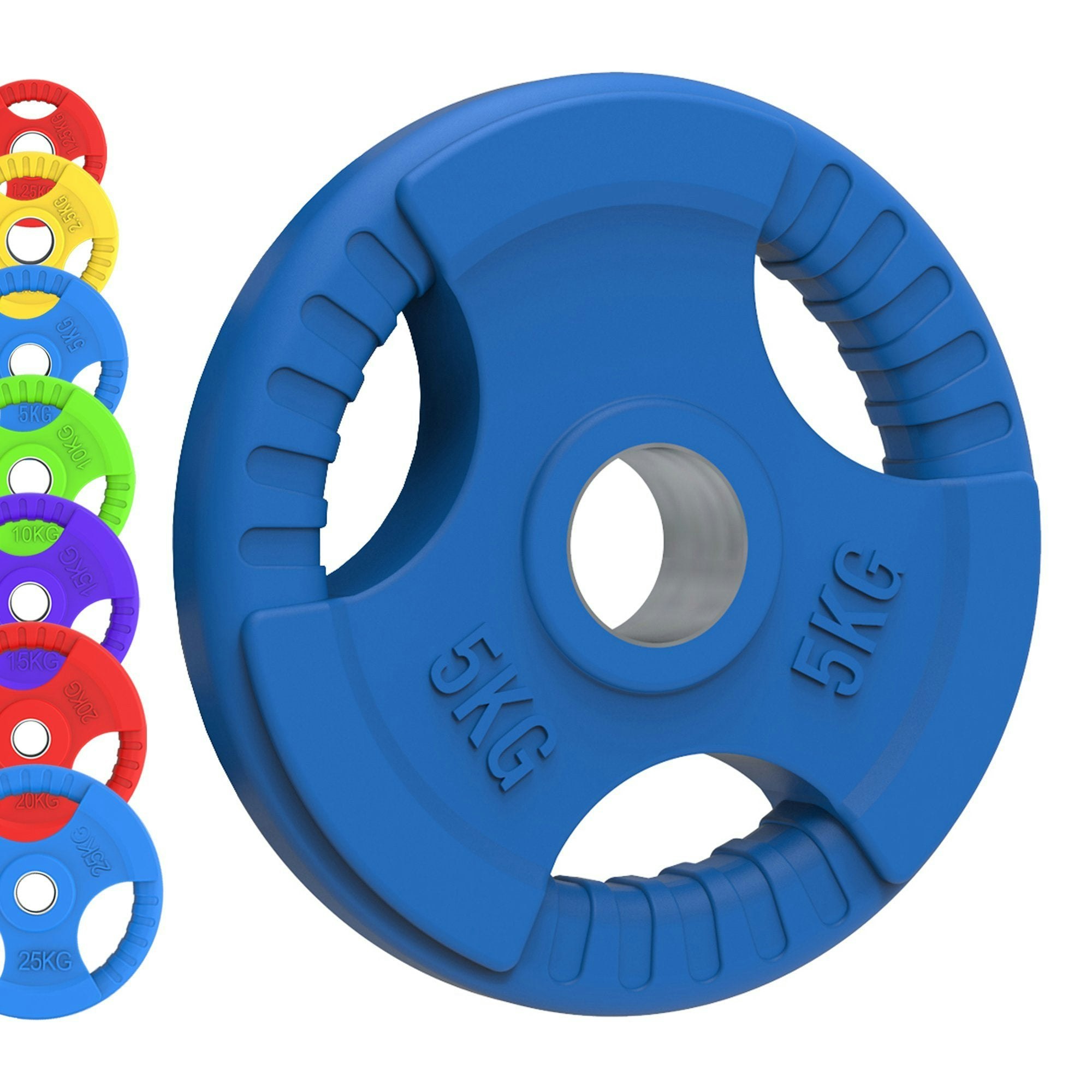 Body Revolution Olympic Tri-Grip Rubber Weight Plates - Colour Pairs & Sets - 25Kg Set (2.5Kg Pair + 10Kg Pair)