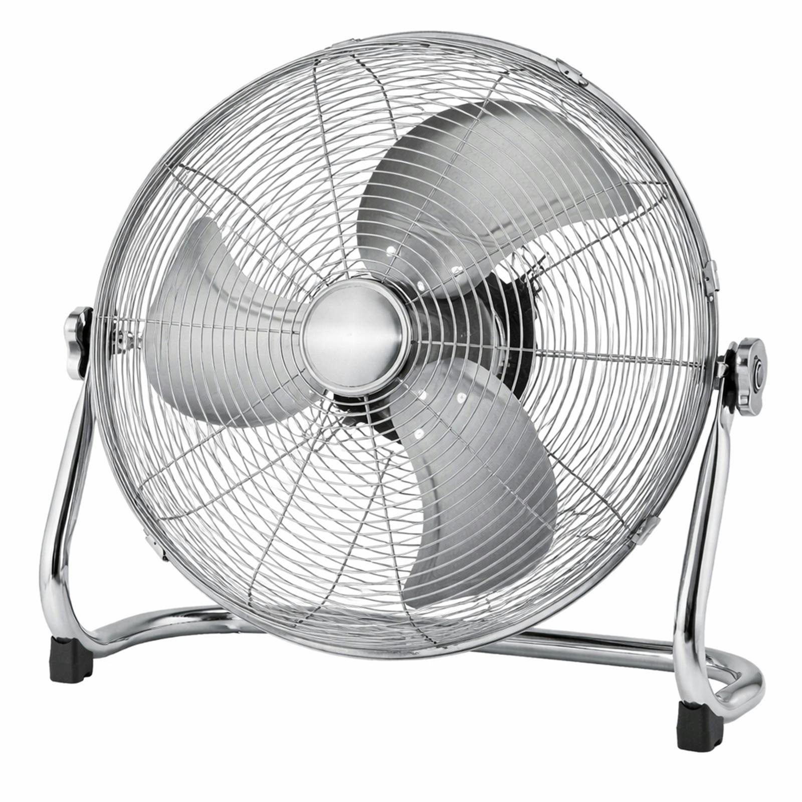 Gr8 Home 18 Inch Industrial Metal Floor Fan Chrome 100W 3 Speed High Velocity Cooling Air Fan