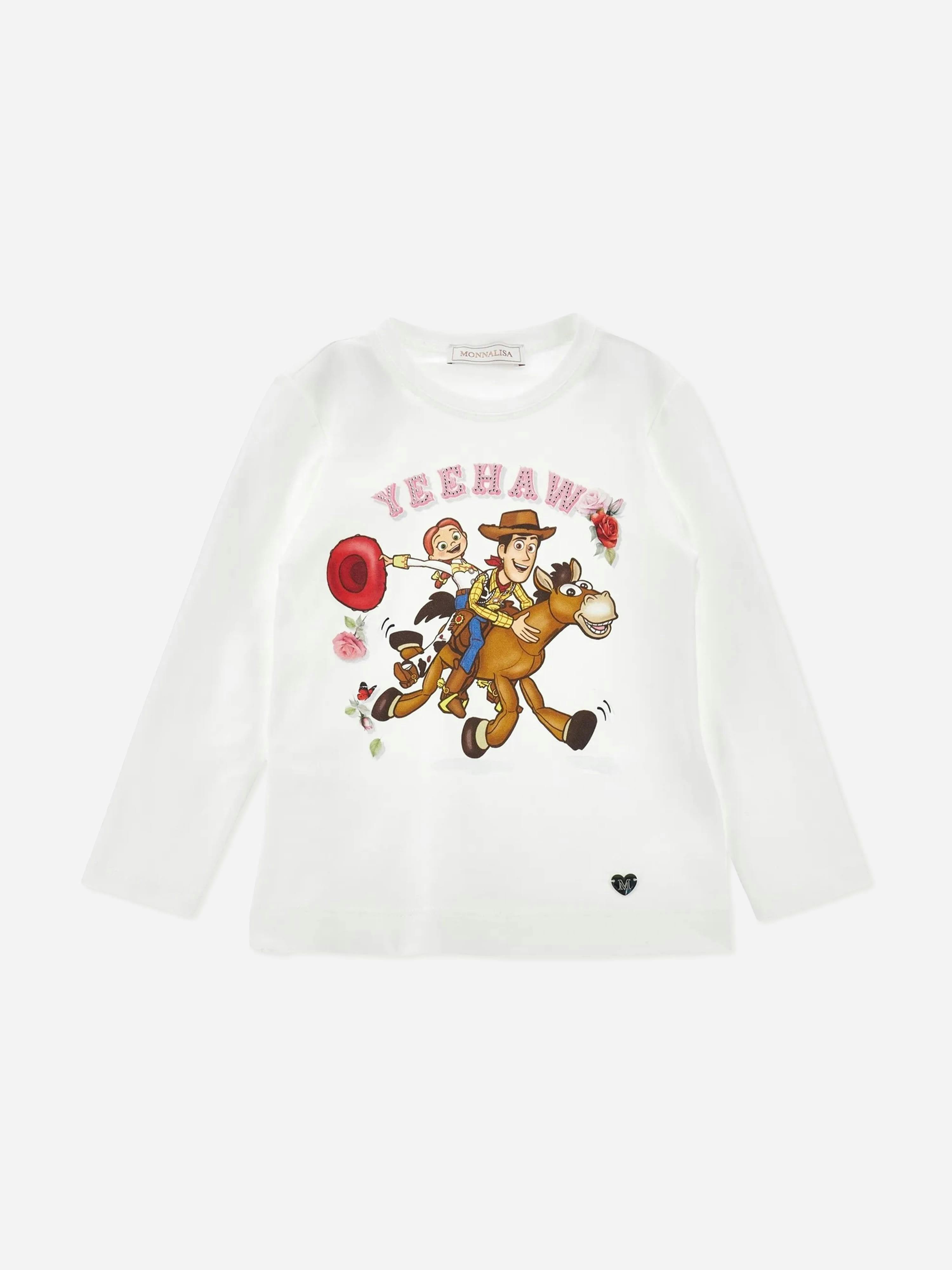 Monnalisa Girls Ivory Disney Toy Story Best Friends T-Shirt In - 12 Yrs