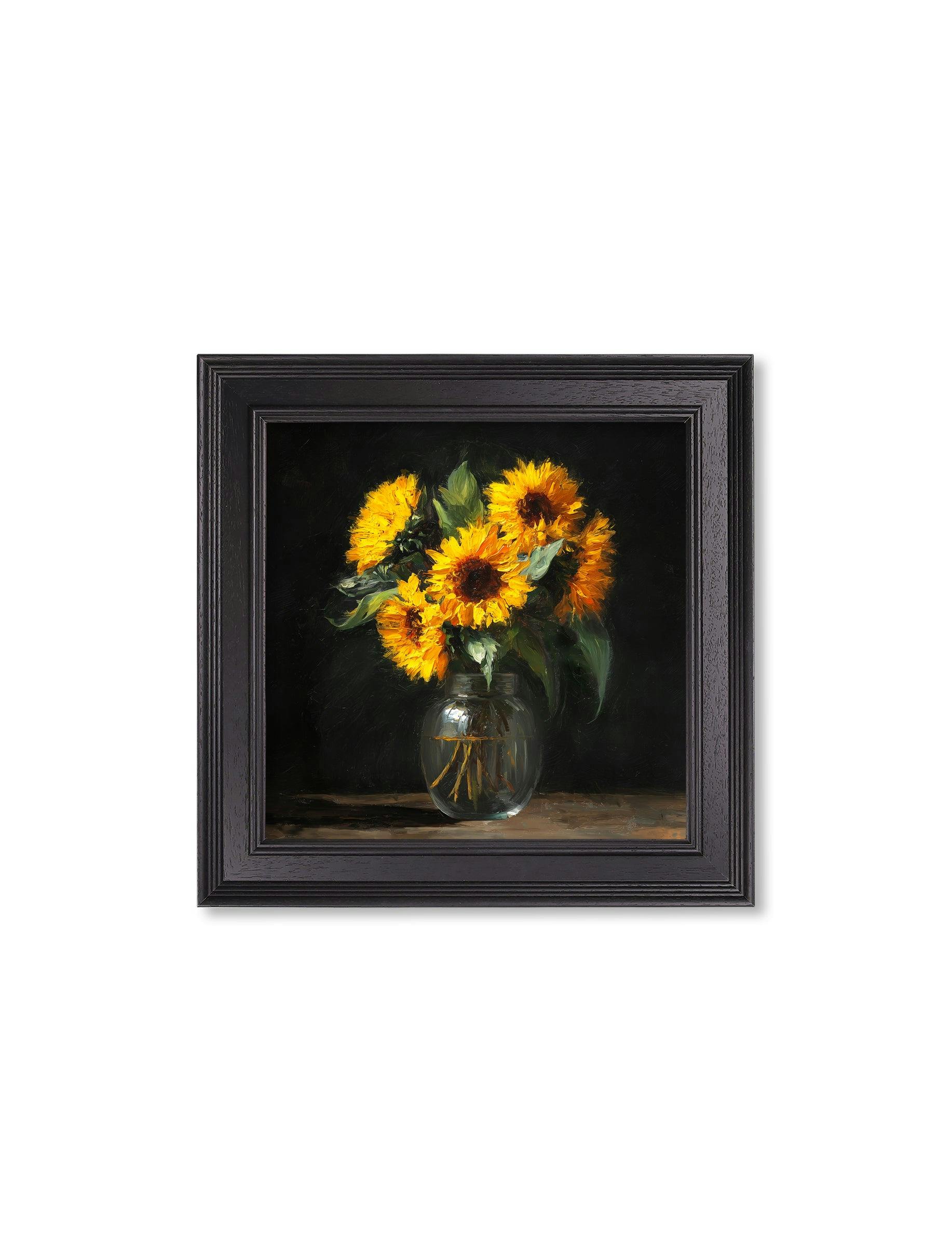Rackhams Golden/Dark/Black Sunflowers After - Hurstwood Square Frame - Sunflowers After - 44 X 44 Cm