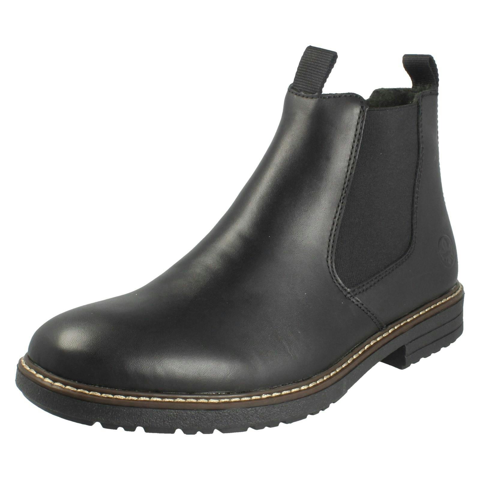 Rieker Men's Black Smart Zip Up Chelsea Boots 33180 - Uk 10.5